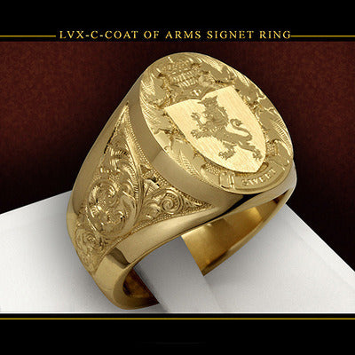 Crown Lion Shield Badge Ring Europe and America Copper Plated Plated Royal Seal Men's Ring Fashion Elegant Accessories