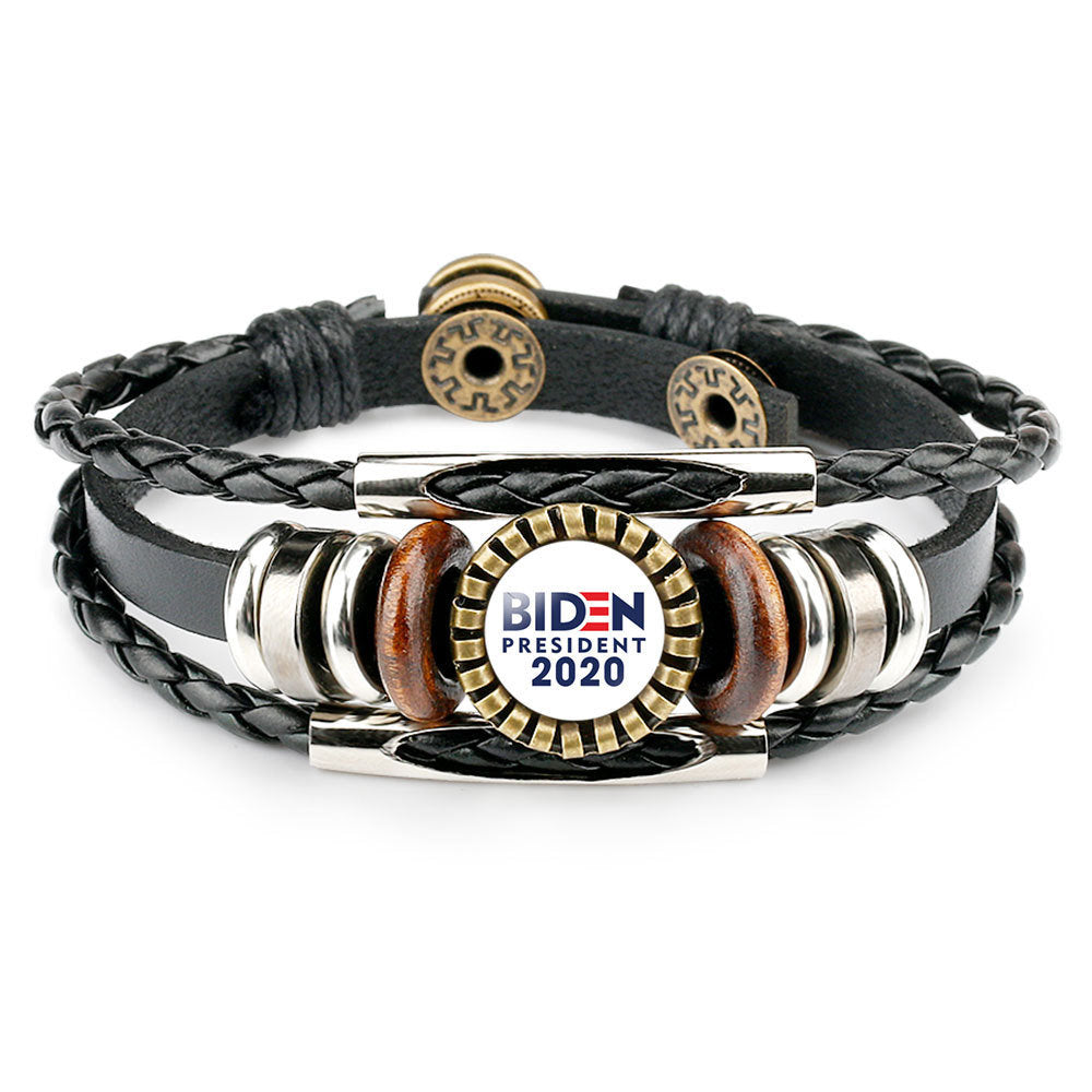 BIDEN2020 Presidential Campaign Leather Bracelet US Election Jewelry Men Women Bracelets