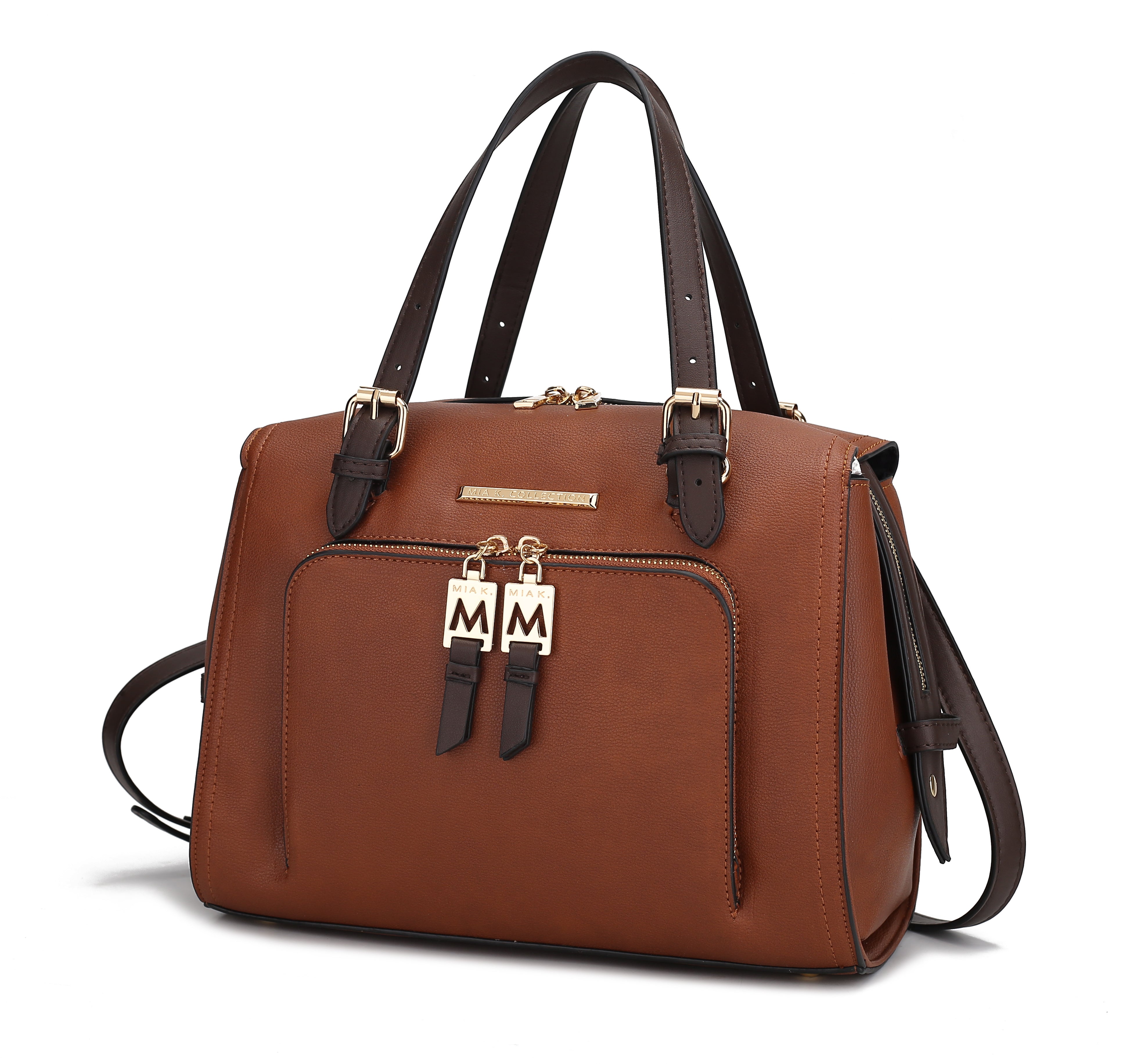 MKF Collection Elise Vegan Leather Color-block Women Satchel Bag by Mia K