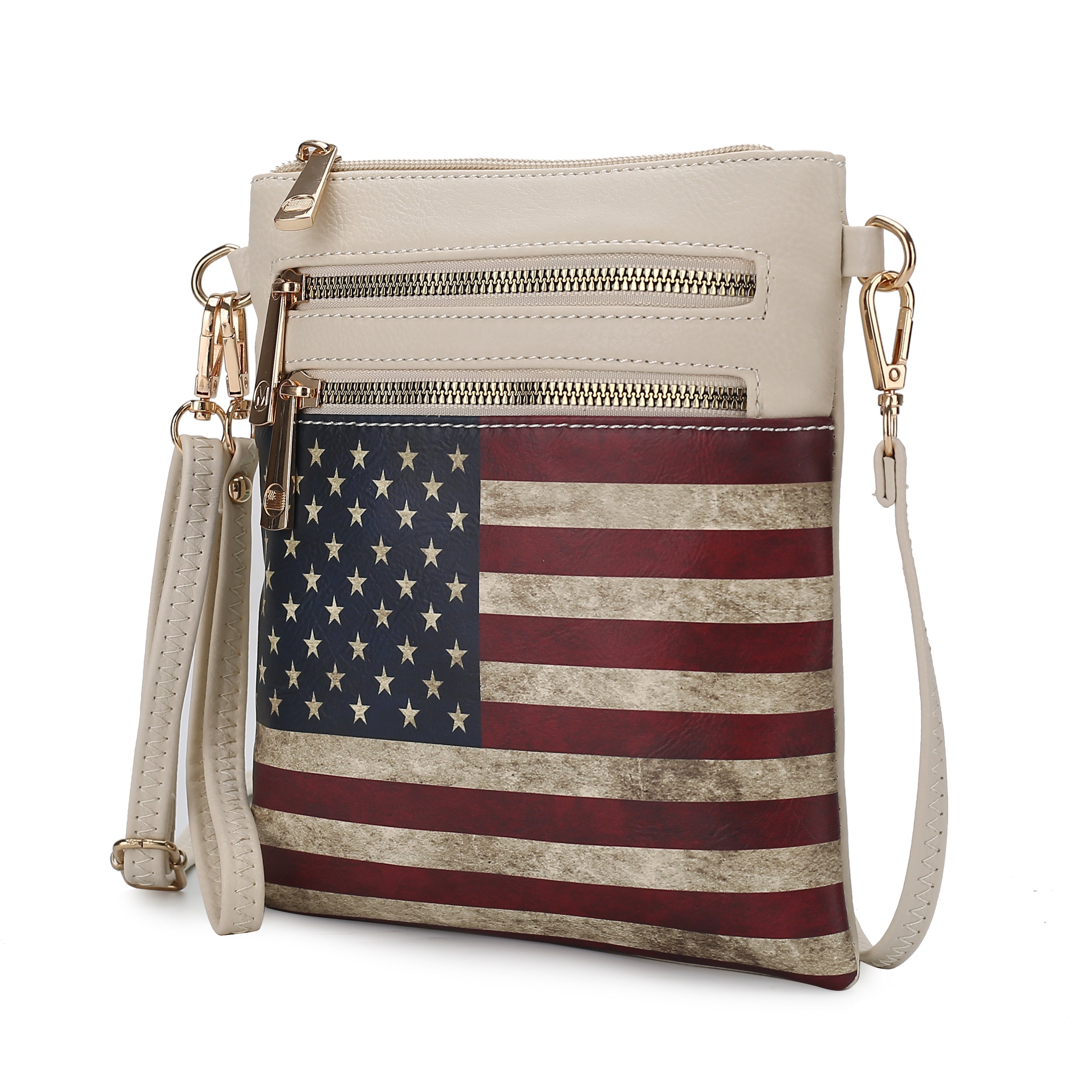 MKF Collection Genesis Printed Flag Vegan Leather Women Crossbody Bag by Mia k