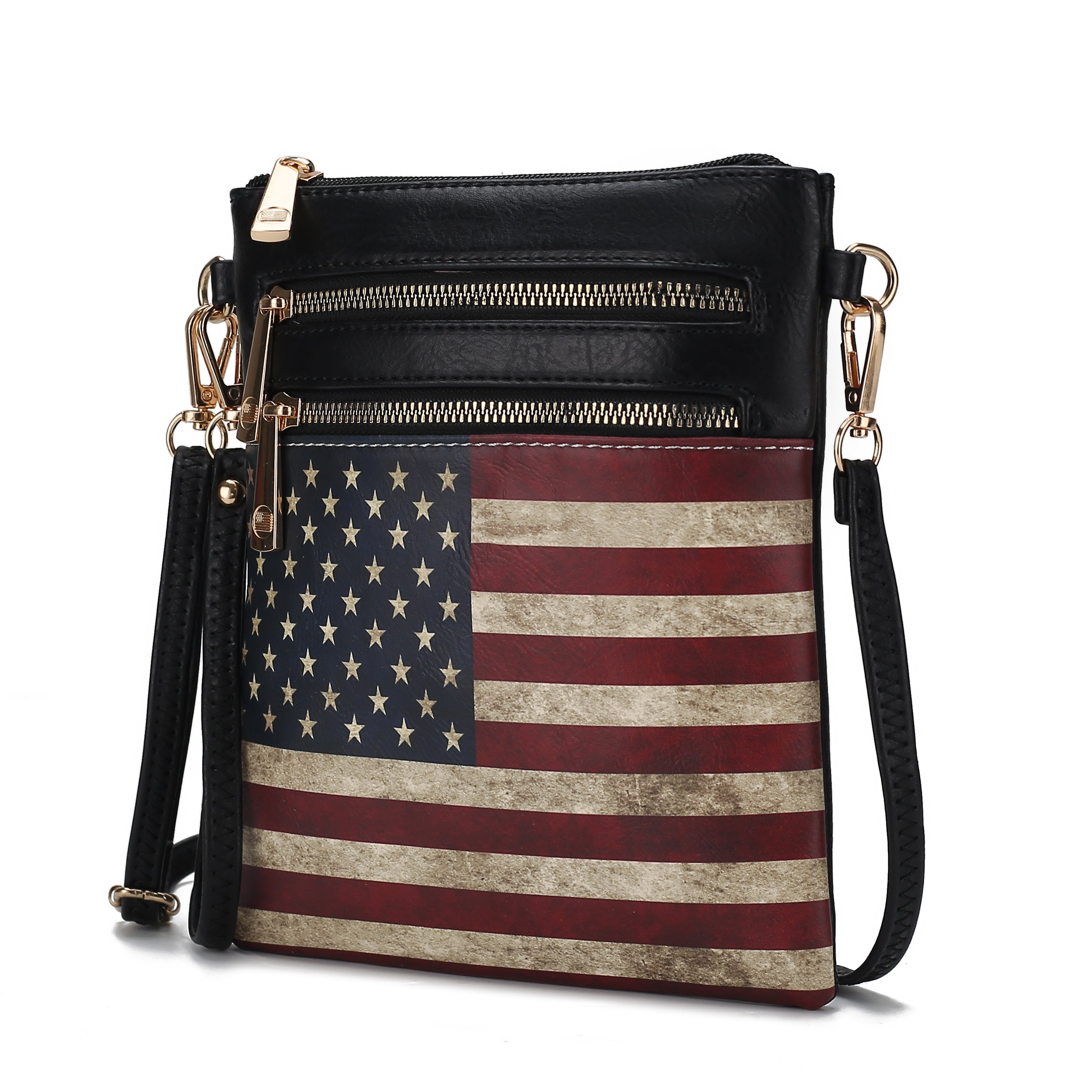 MKF Collection Genesis Printed Flag Vegan Leather Women Crossbody Bag by Mia k