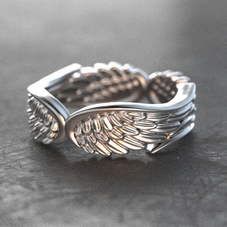 Simple Stylish Women Wings Rings  Silver Plated Romantic Girl Gift Versatile Ring for Party Ladies Fashion Jewelry