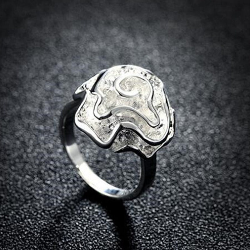 Plated Silver Rose Flower Finger Ring For Women Fashion Jewelry Gifts