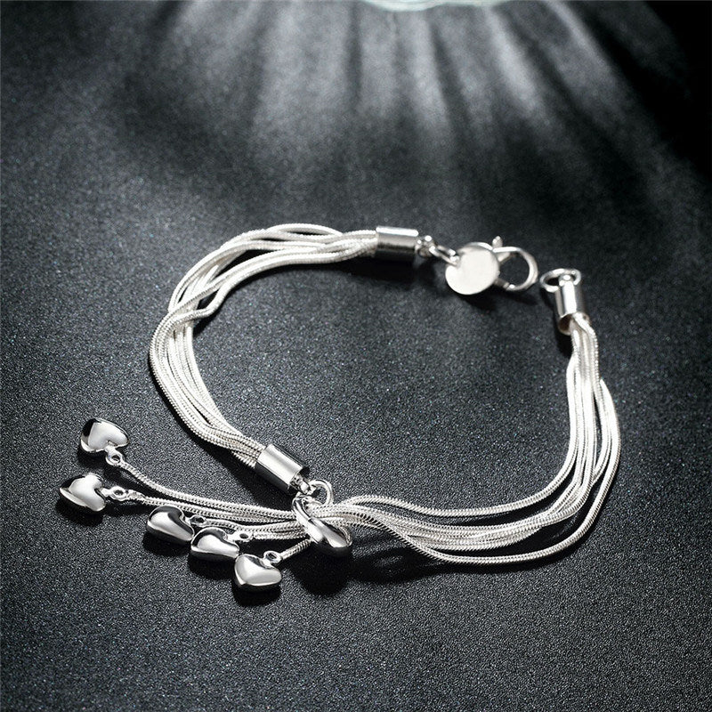 Plated Silver New Fashion Charming  Bracelets For Women Trendy Elegant Wedding Party Jewelry Accessories