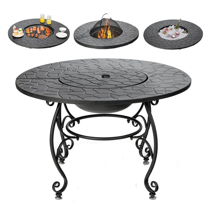 Backyard Garden Party Patio Fire Pit Dining Table