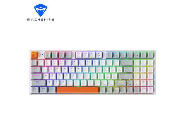 MACHENIKE K500 Wireless Mechanical Keyboard; Tri-mode PBT Key Cap;  20 RGB Lamp Effects;  94 Keycap 2500mAh Battery Red Switch RGB - White