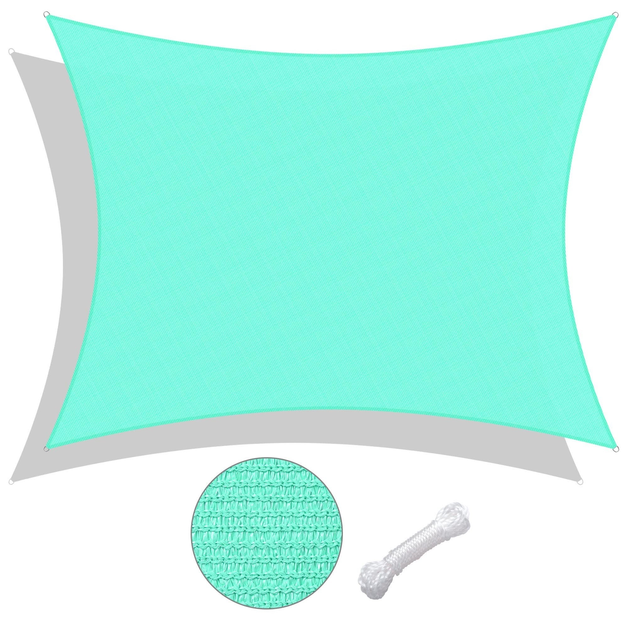 16'x12' Rectangle Sun Shade Sail/ Pearl Aqua