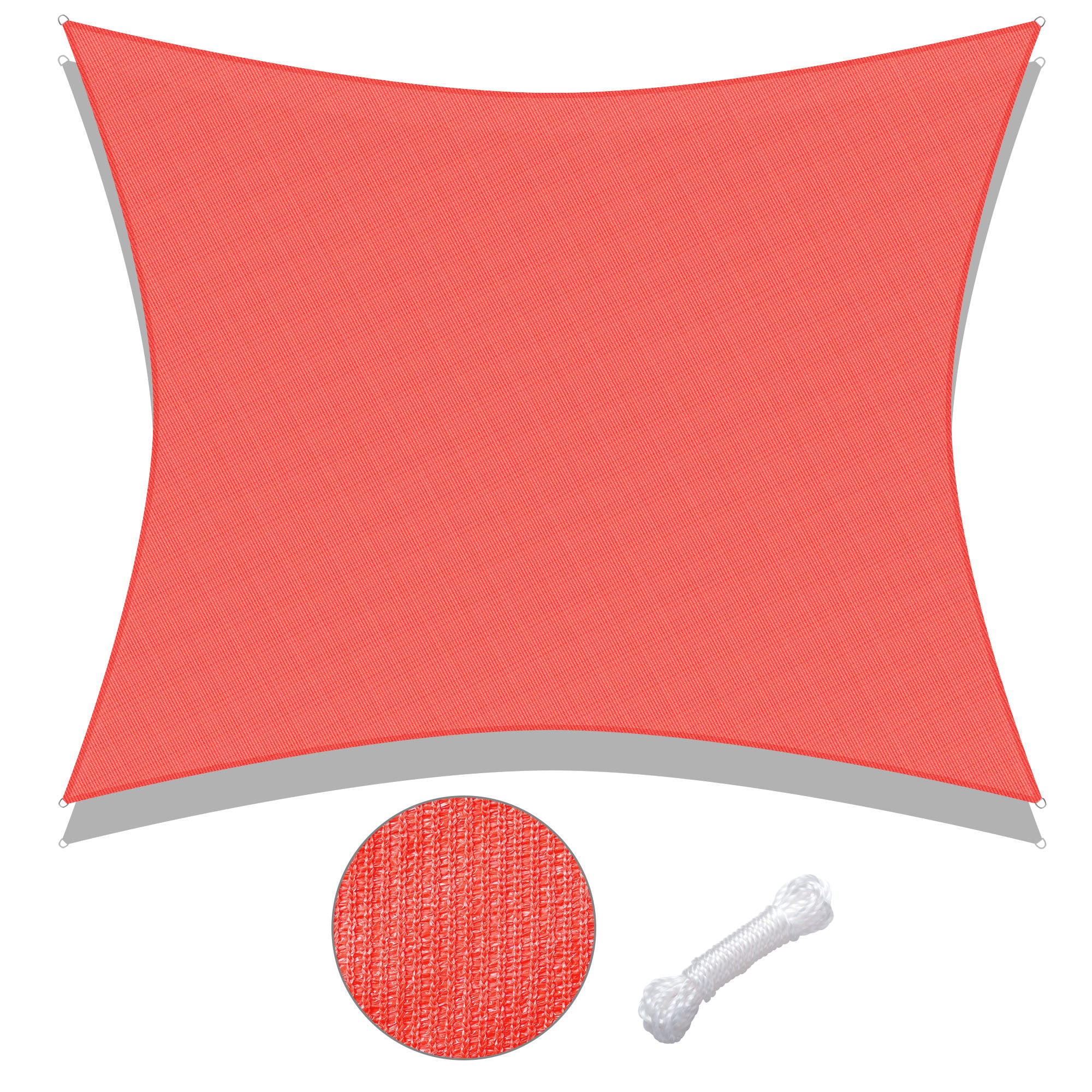 20'x16' Rectangle Sun Shade Sail/ Watermalon Red