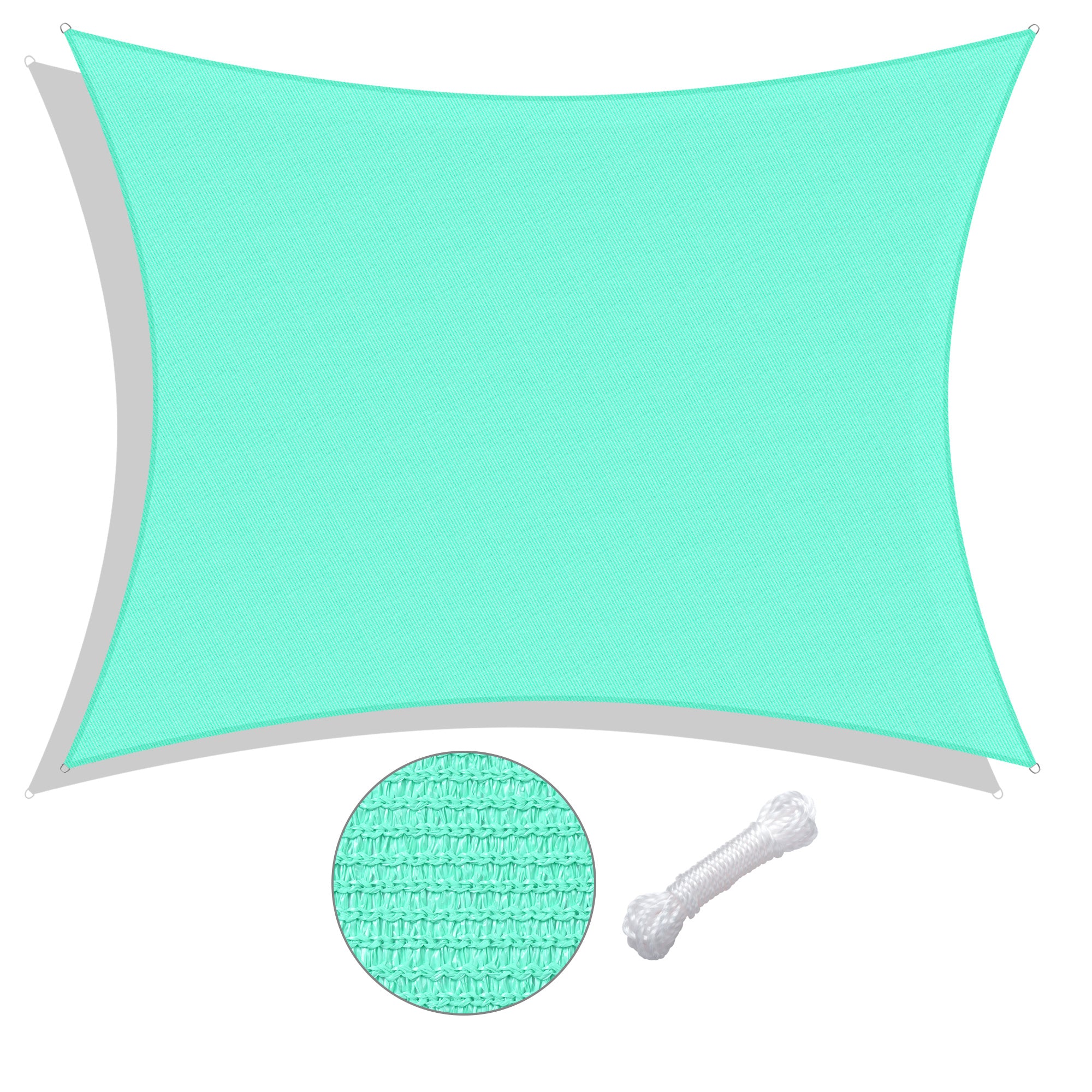 13'x10' Rectangle Sun Shade Sail/ Turquoise