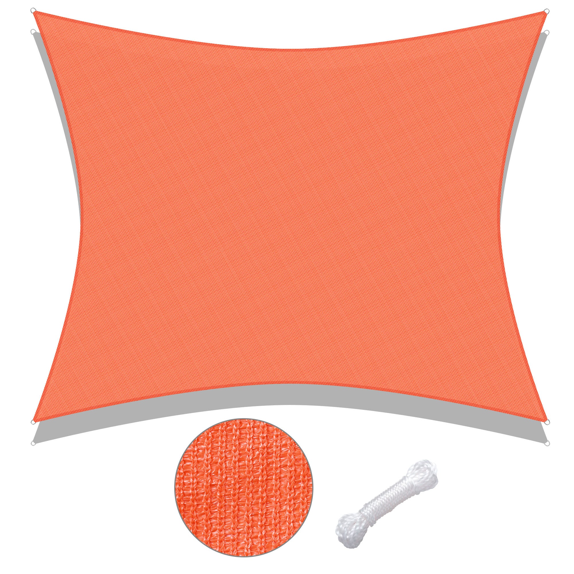 20'x16' Rectangle Sun Shade Sail/Bright Orange