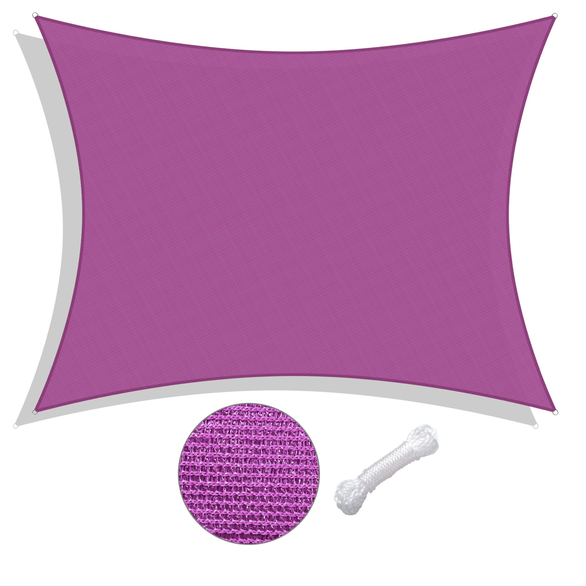 13'x10' Rectangle Sun Shade Sail/Red Purple