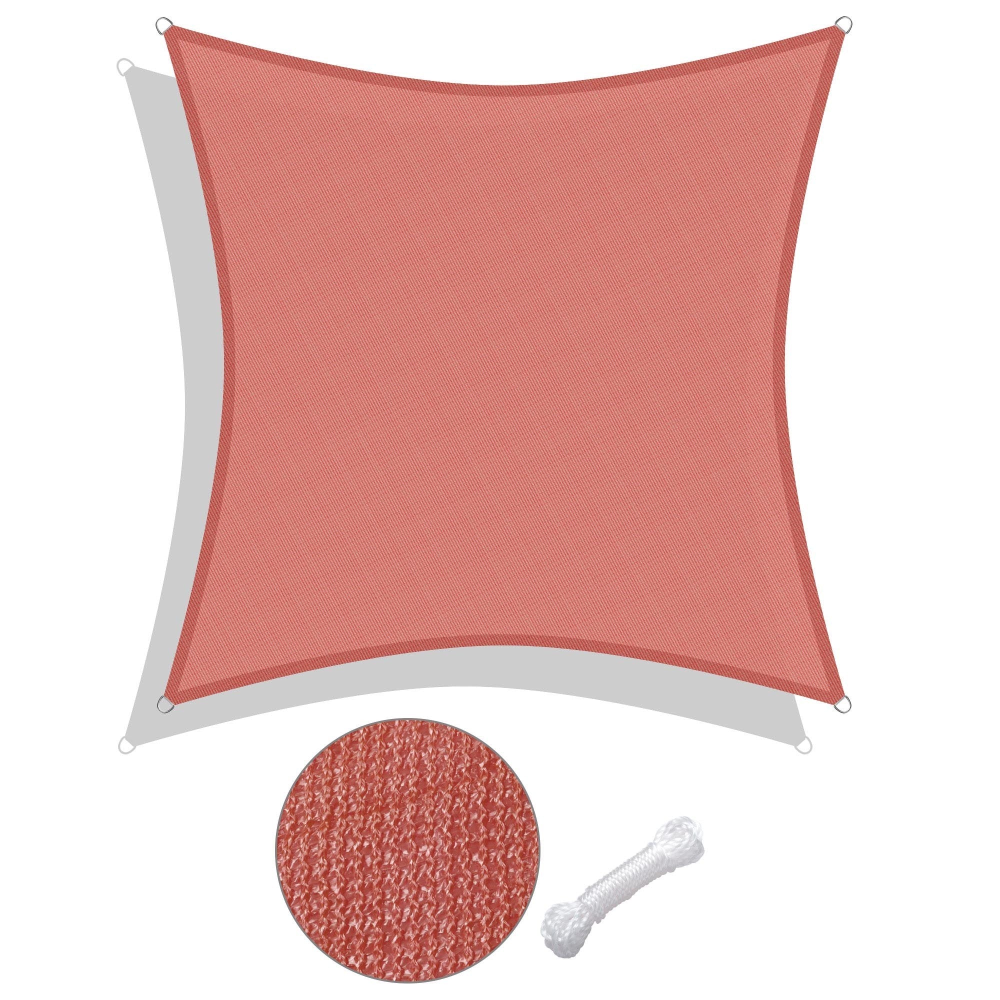 12'x12' Square Sun Shade Sail/Red