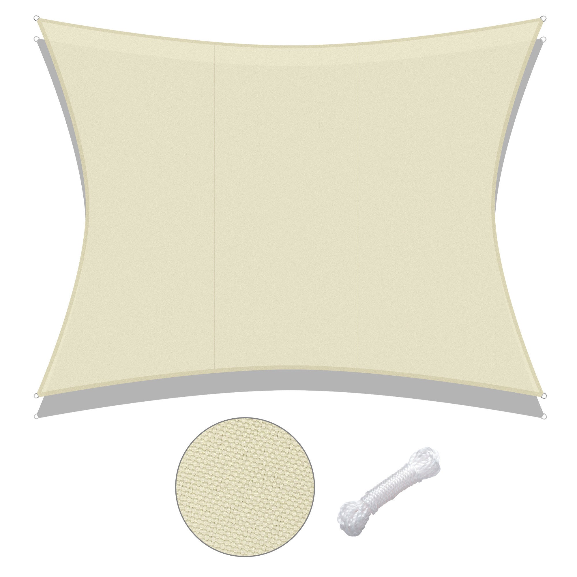 10x13ft Rectangle Sun Shade Sail/Beige