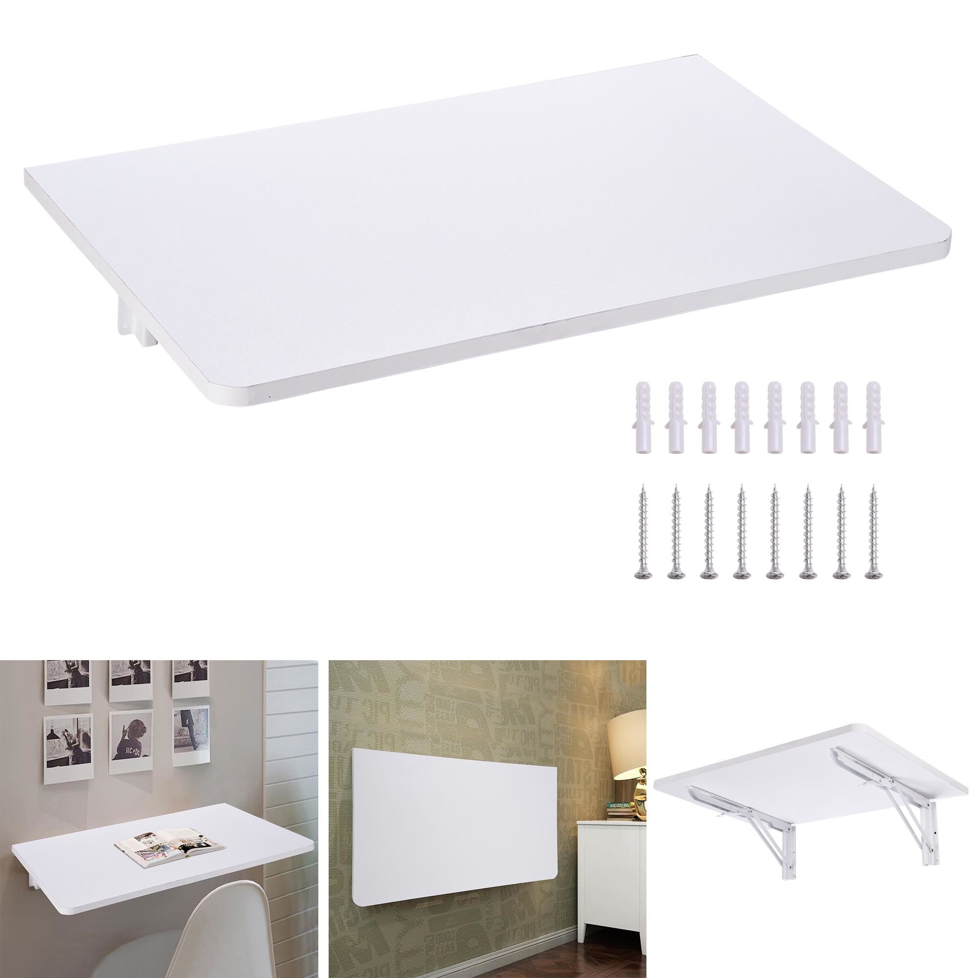 24"x16" Wall-mounted Folding Desk/ White