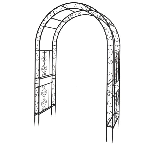 134*59*213cm Double Layer Iron Art Arc Top Iron Arch Black