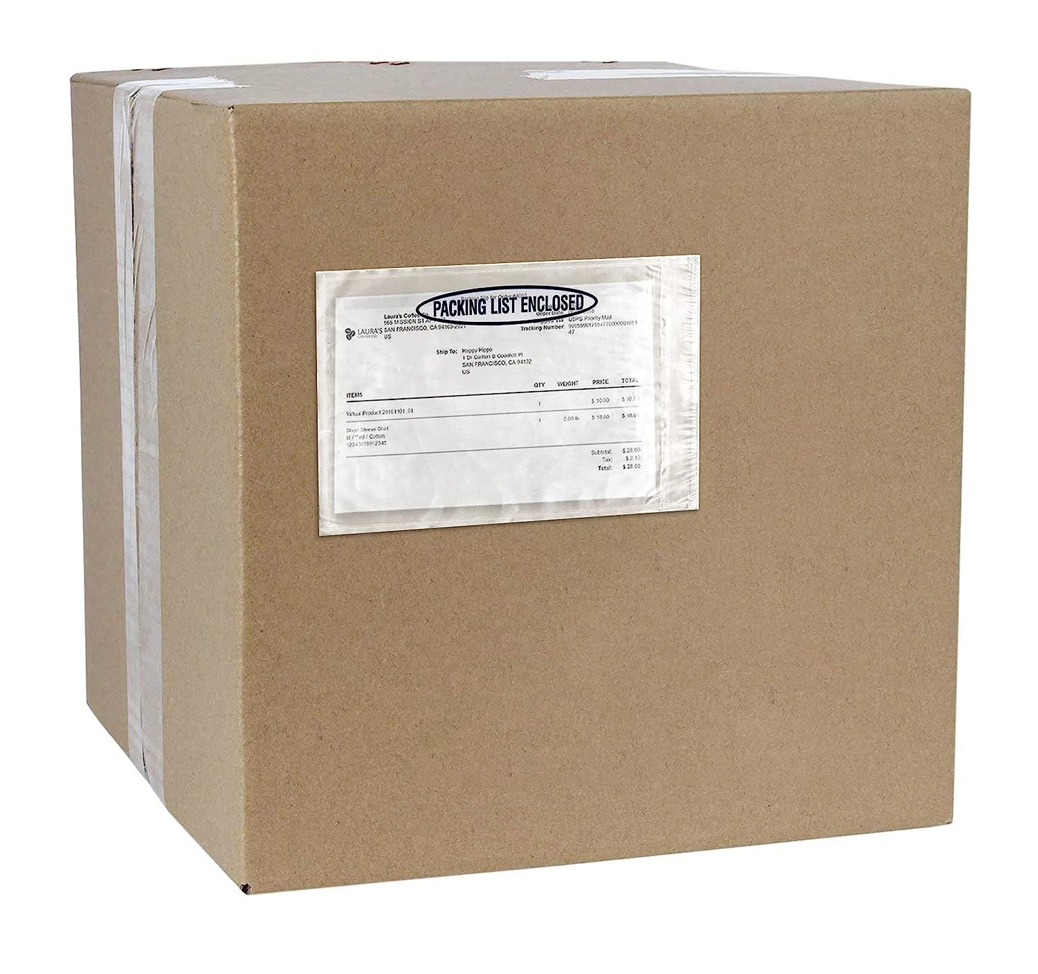 Pack of 1000 "Packing List Enclosed" Envelopes 5.25 x 8. Printed Panel Packing Mailers 5 1/4 x 8. Self-Sealing Envelopes for documents; invoices; Warranty Information. USPS; UPS; FedEx Approved.