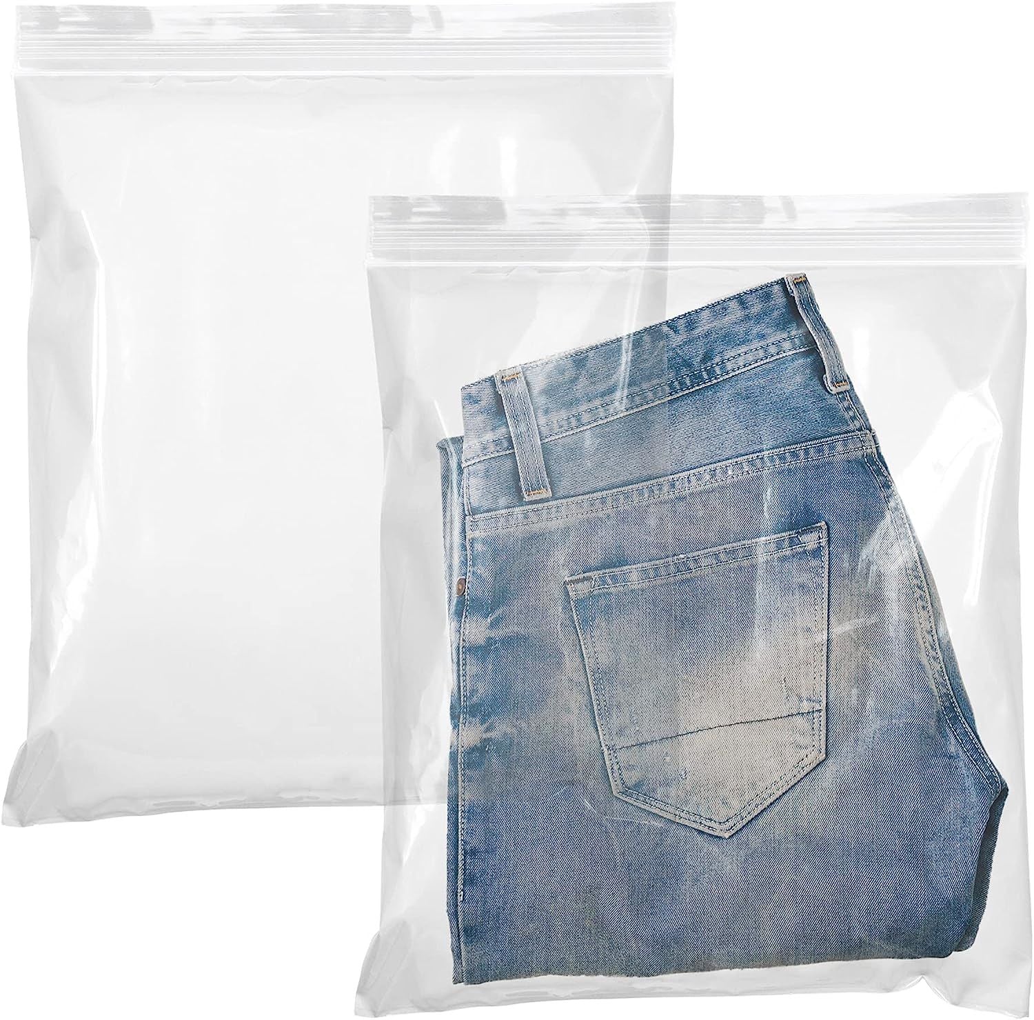 Pack of 1000 Zipper Bags; Clear 16 x 18. Ultra Thick Seal Top Bags 16x18. Thickness 2 mil Thick. Heavy Duty Polyethylene Bags with Single Track for Industrial; Food Service; Health Needs.