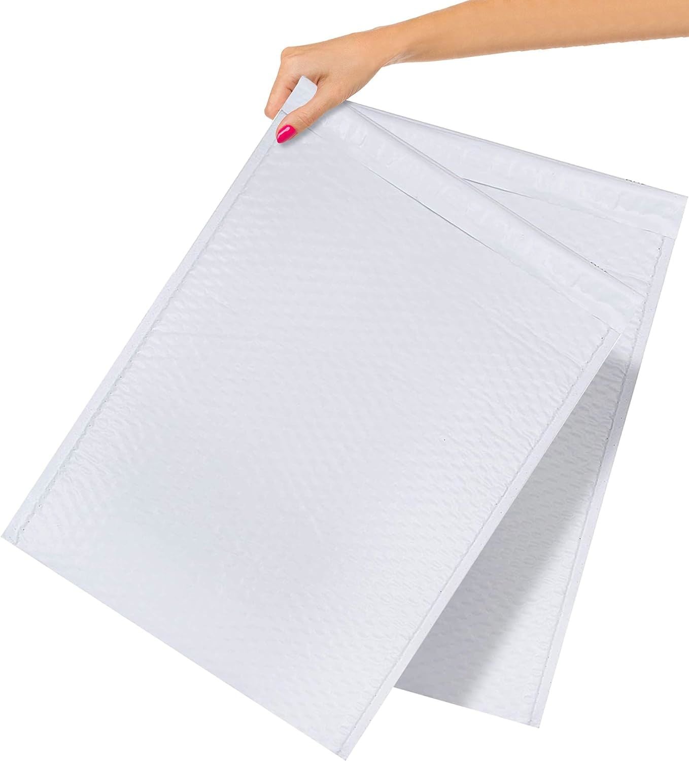 Poly Bubble Mailers Padded 14 x 19; White Padded Envelopes Waterproof 50 Pack; Peel and Seal Bubble Envelopes; Self Seal Padded Mailers for Shipping; Packing; and Mailing