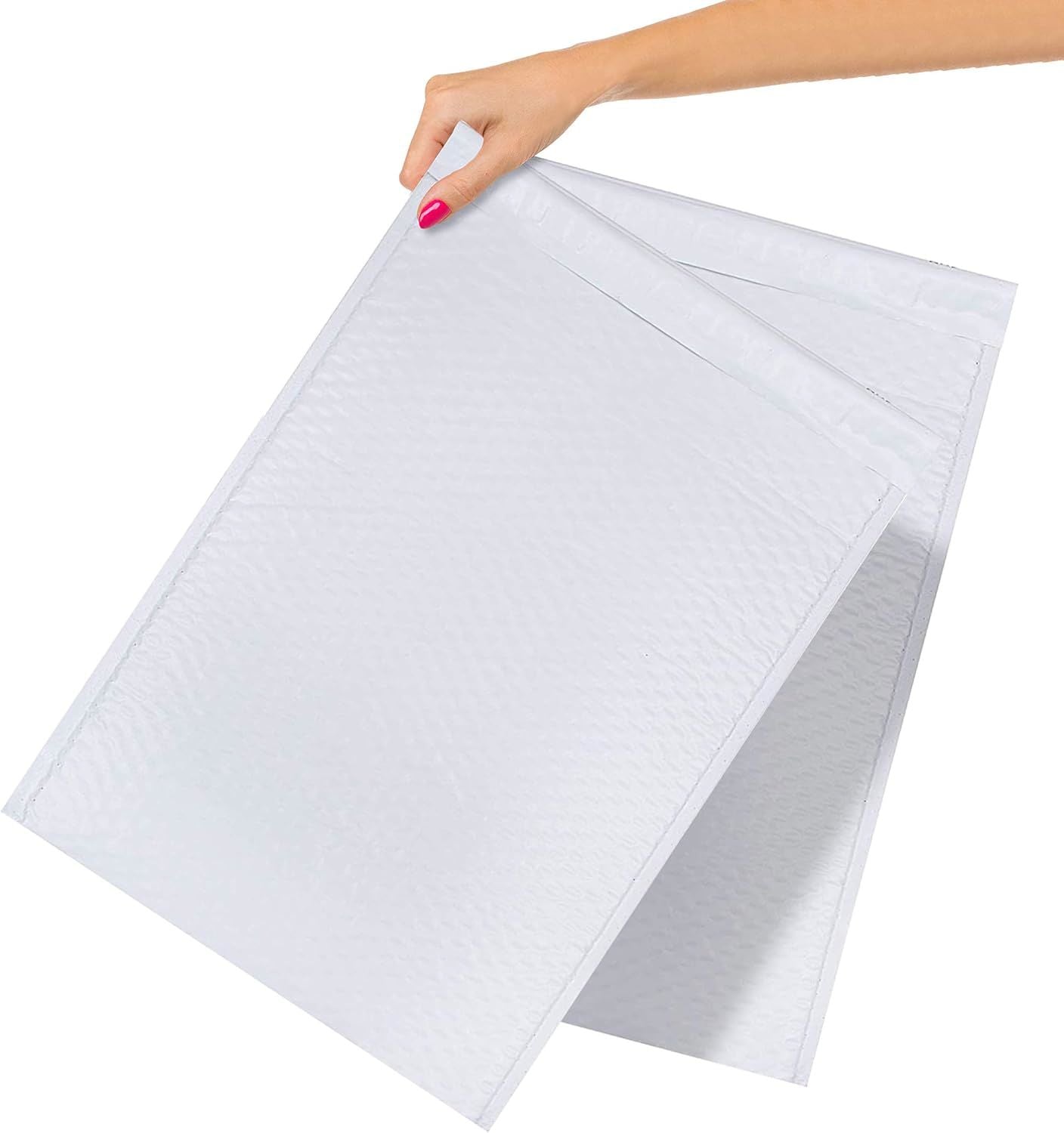 Poly Bubble Mailers Padded 12.5 x 18; White Padded Envelopes Waterproof 50 Pack; Peel and Seal Bubble Envelopes; Self Seal Padded Mailers for Shipping; Packing; and Mailing