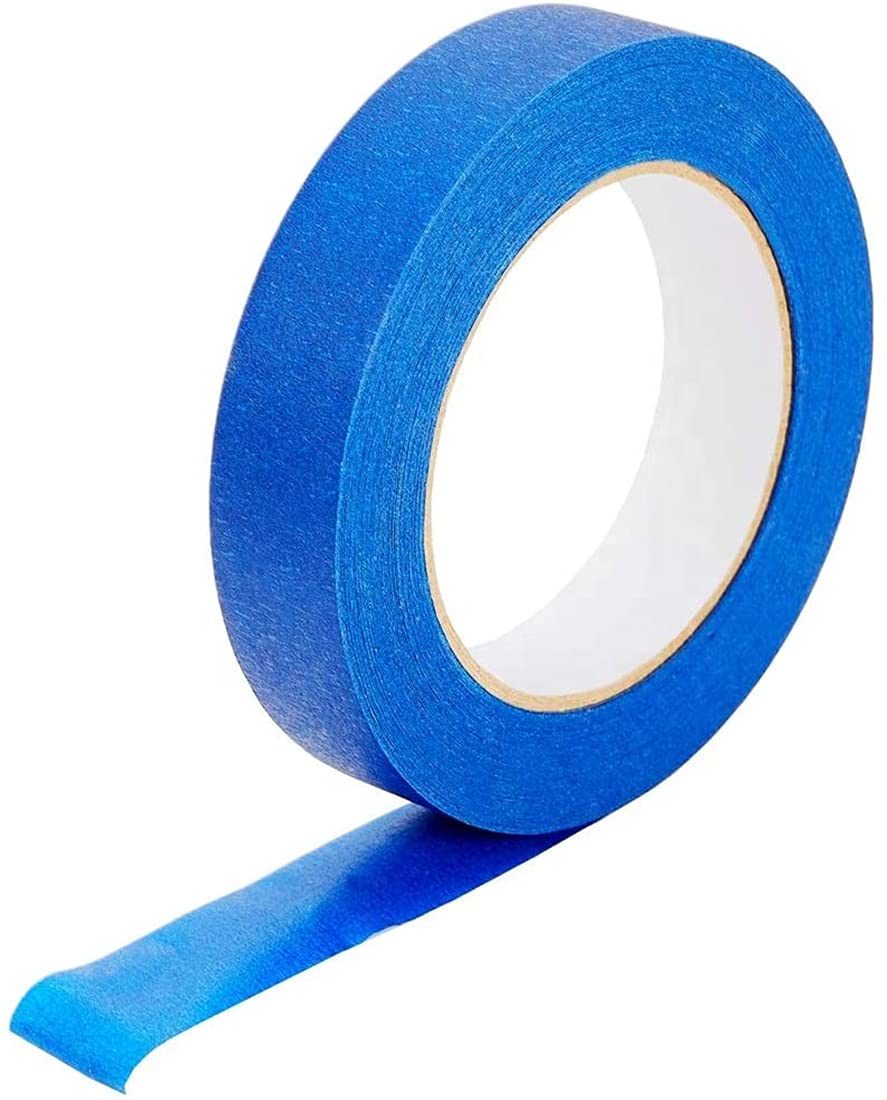 Painters Tape 3" x 60 yds 16 Rolls of Blue Masking Tape for General Industrial Construction Do-It-Yourself Use Crepe Paper Backing Water-Based Acrylic