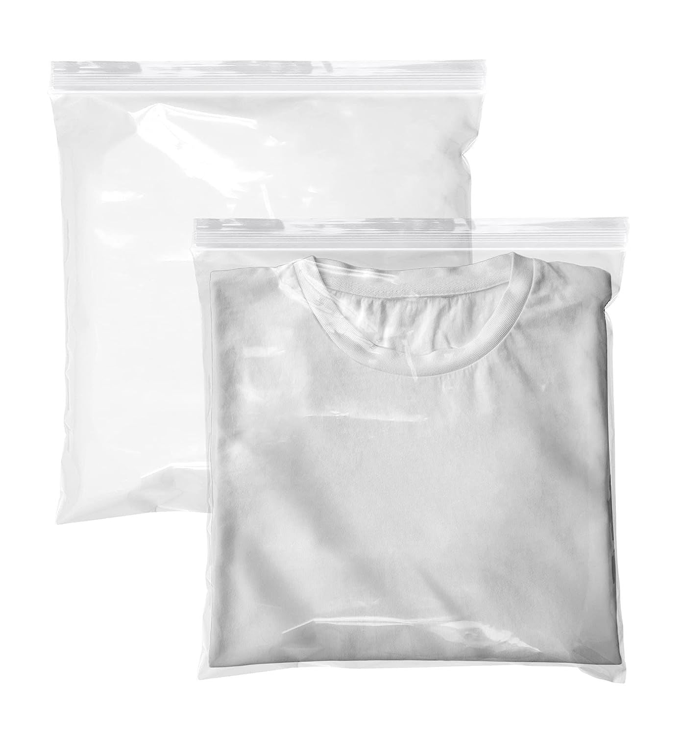 Pack of 1000 Clear Zipper Bags 12 x 12. Seal Top Polyethylene Bags 12x12. Thickness 2 mil. Plastic Poly Bags for Packing and Storing. Ideal for Industrial; Food Service; Health Needs.