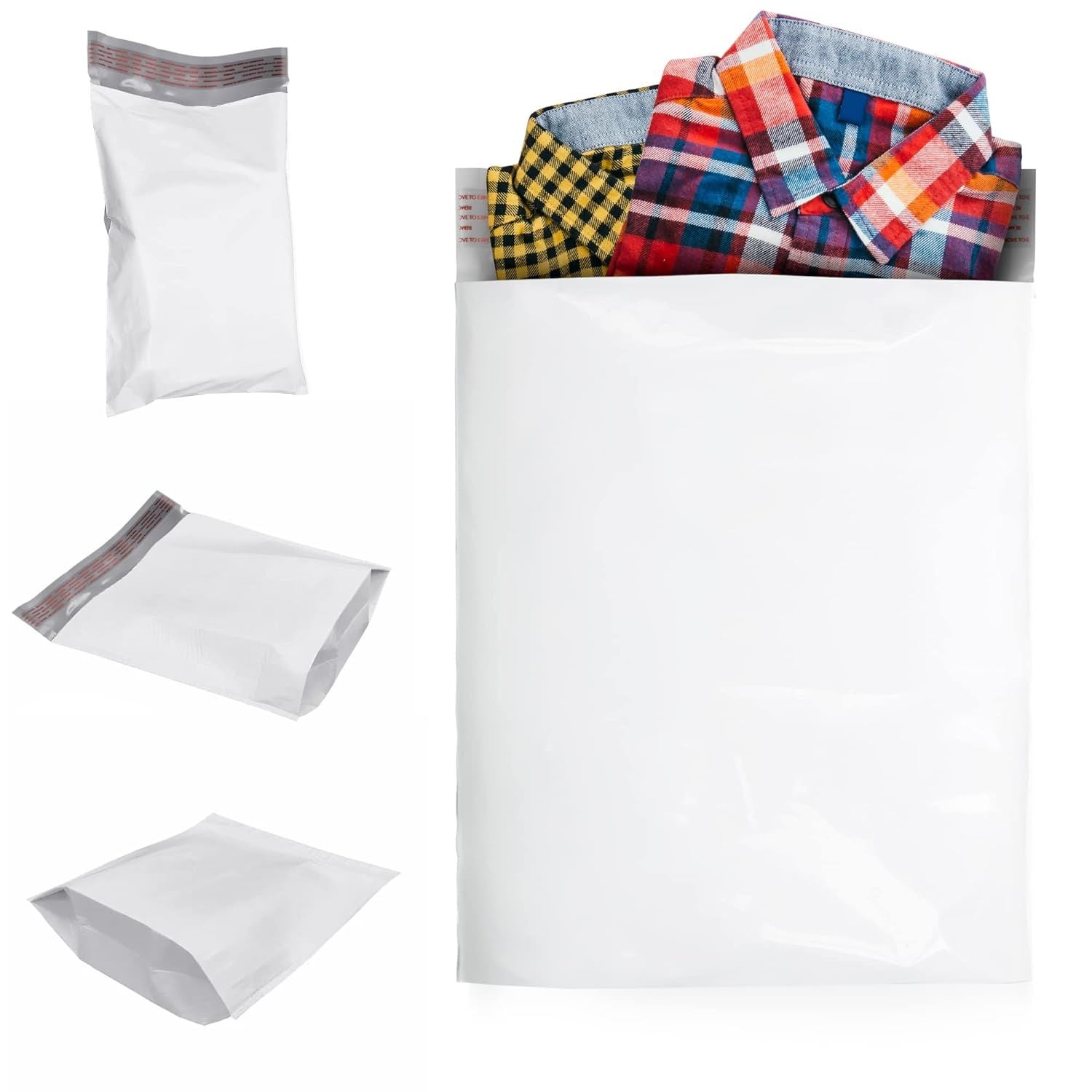 Gusseted Poly mailers 30x36x5 Shipping Bags 30 x 36 x 5 Pack of 50 White XL Large envelopes. 3 mil. Thick mailing Bags. Peel & Seal. Waterproof; Lightweight. Wrapping; Packing; Packaging.