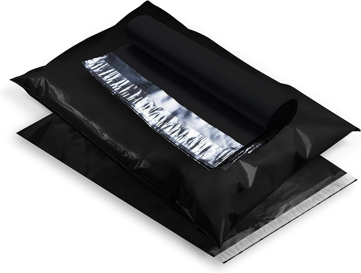 Pack of 500 Black Poly Mailers 12 x 15.5 Poly Bags 12 x 15 1/2 Unpadded Envelopes 3.2 mil with Self Sealing; Large Size Halloween Mailers; Packaging Mailing Wrapping and Shipping Envelopes