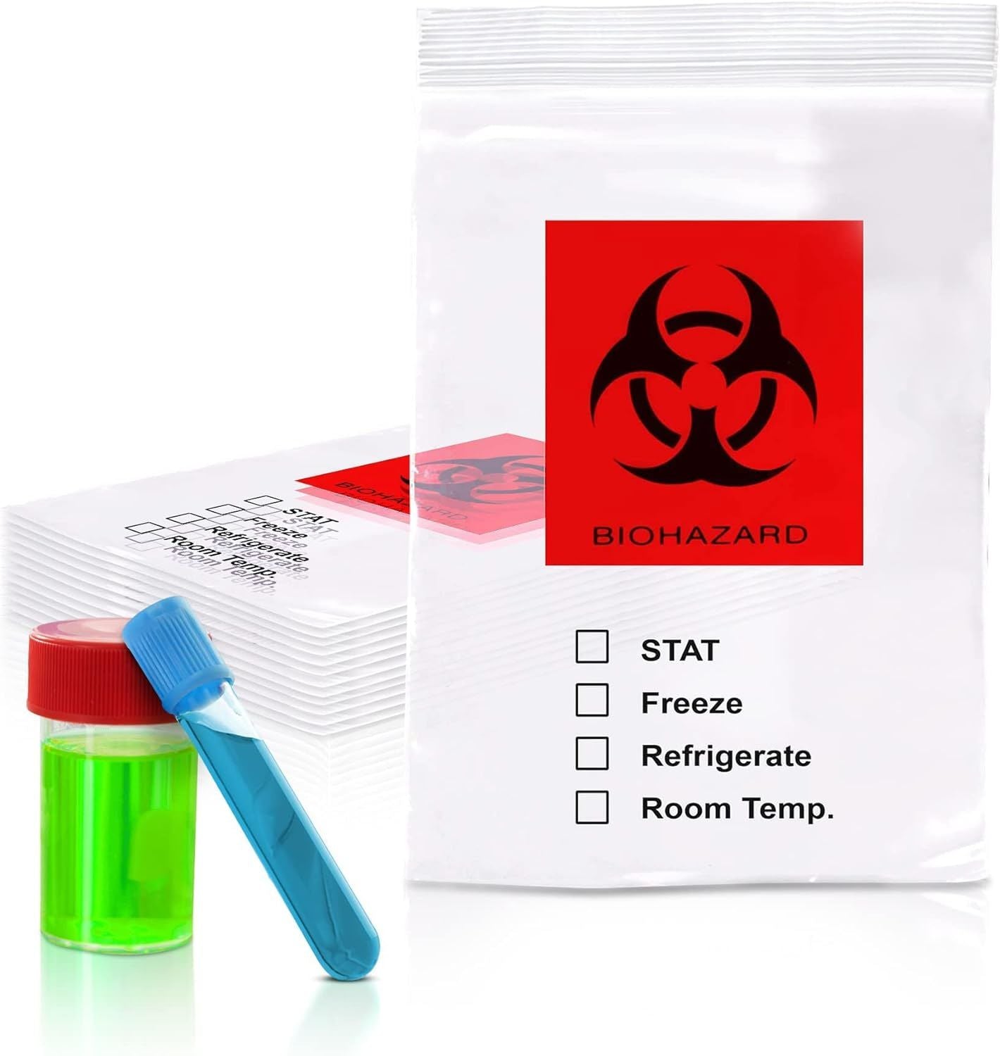 Biohazard Bags 6 x 9. Pack of 100 Zipper Bags 6x9 Clear Biohazard Specimen Bags 3 Wall Tear Pouch Bags. 2 mil Polyethylene Specimen Biohazard Bags for