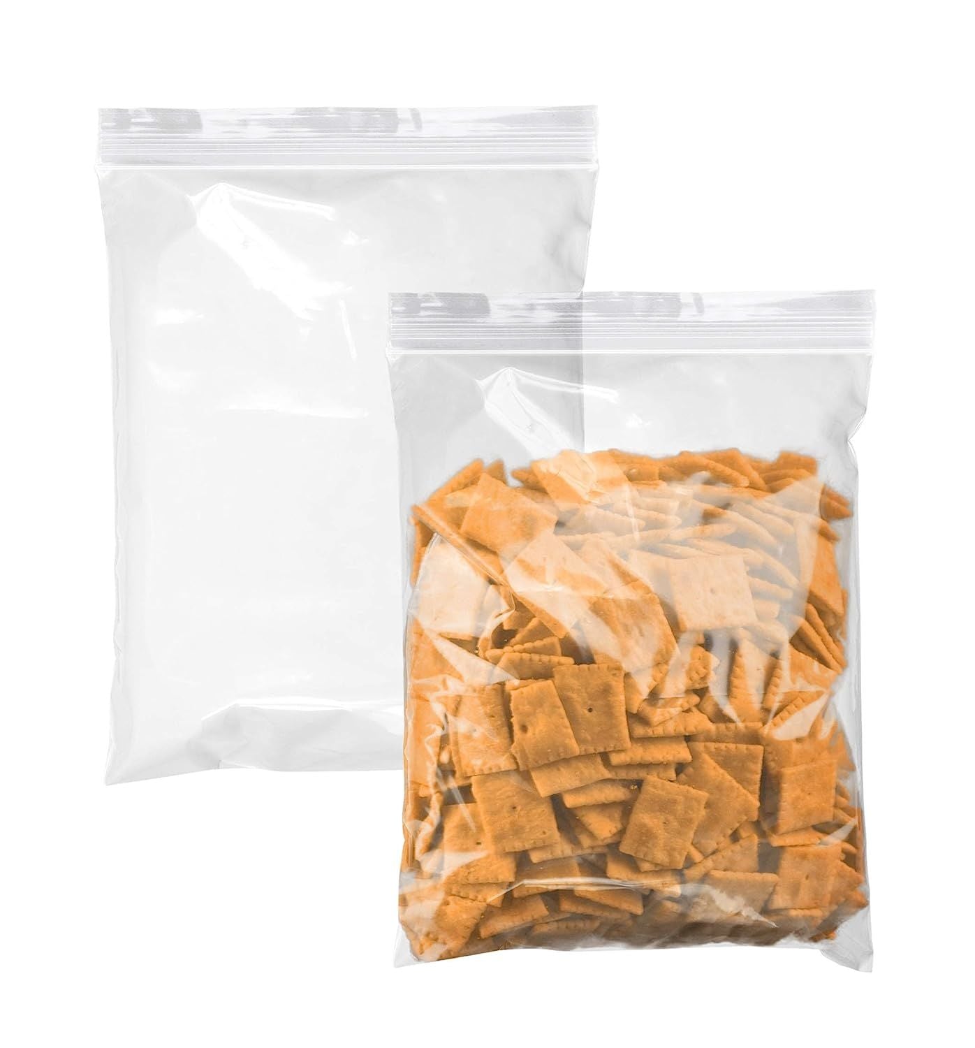 Pack of 1000 Clear Zipper Bags 12 x 15. Seal Top Polyethylene Bags 12x15. Thickness 2 mil. Plastic Poly Bags for Packing and Storing. Ideal for Industrial; Food Service; Health Needs.