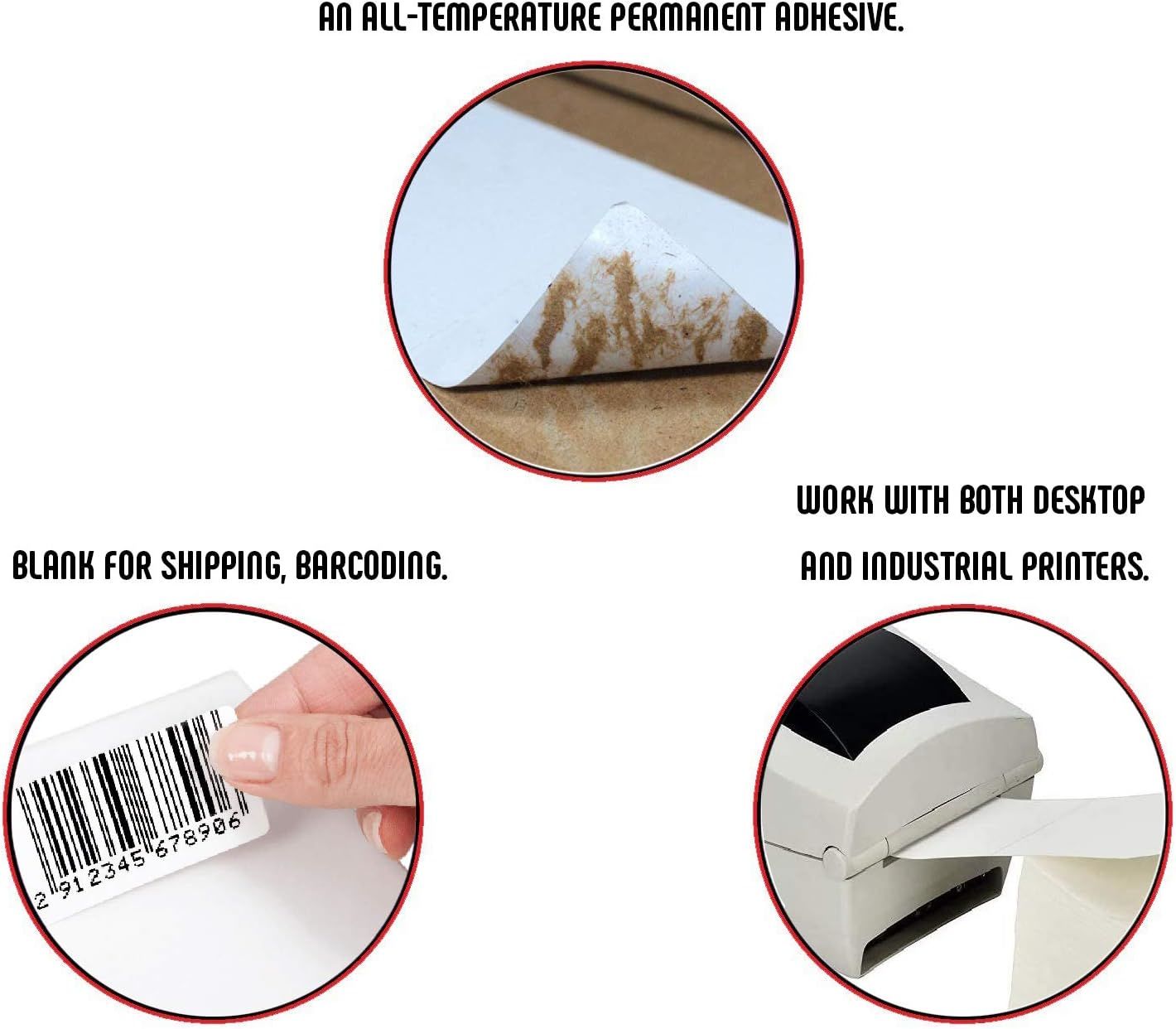 Pack of 4000 Direct Thermal Labels 4 x 6 Very Sticky. Made in The USA. Fanfold Thermal Shipping Labels 4x6. Blank Mailing Labels Сompatible with UPS; 