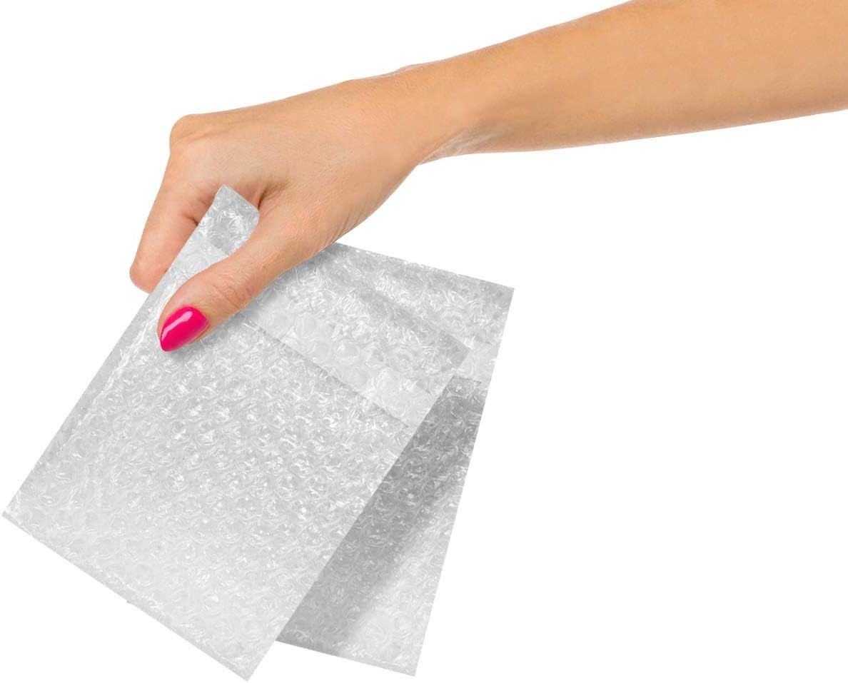 Clear Bubble Out Bags 4 x 5.5; Packaging Bubble Bags for Shipping Pack of 500; Polyethylene Self Seal Bubble Pouches; Bubble Packaging Bags with 3/16'