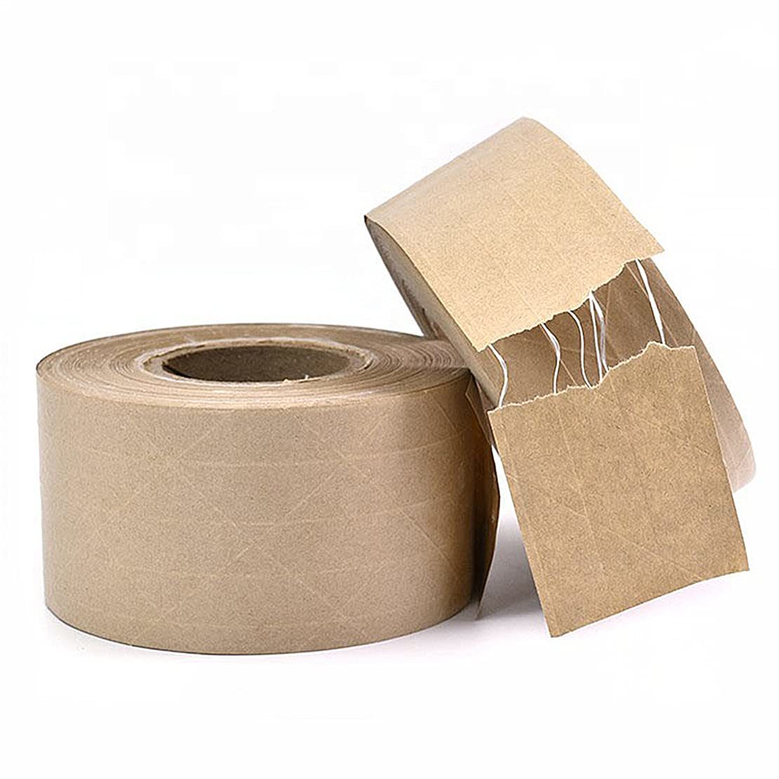 Fiberglass Reinforced Tape 72 mm X 450 ft. 10 Rolls of Kraft Carton Sealing Tape Industrial Gummed Kraft Paper Tape for Medium Light Weight Packaging 