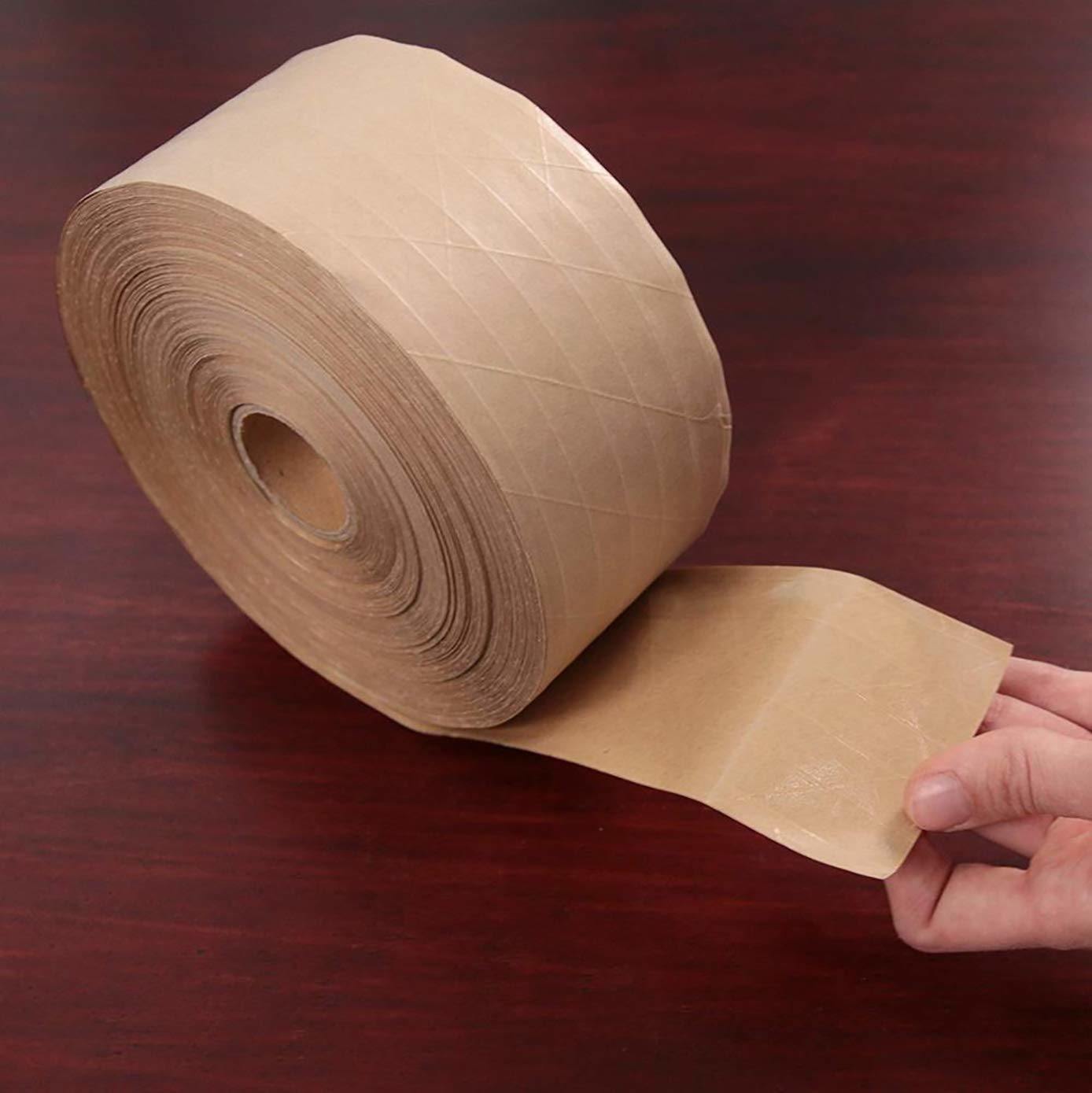 Fiberglass Reinforced Tape 72 mm X 450 ft. 10 Rolls of Kraft Carton Sealing Tape Industrial Gummed Kraft Paper Tape for Medium Light Weight Packaging 