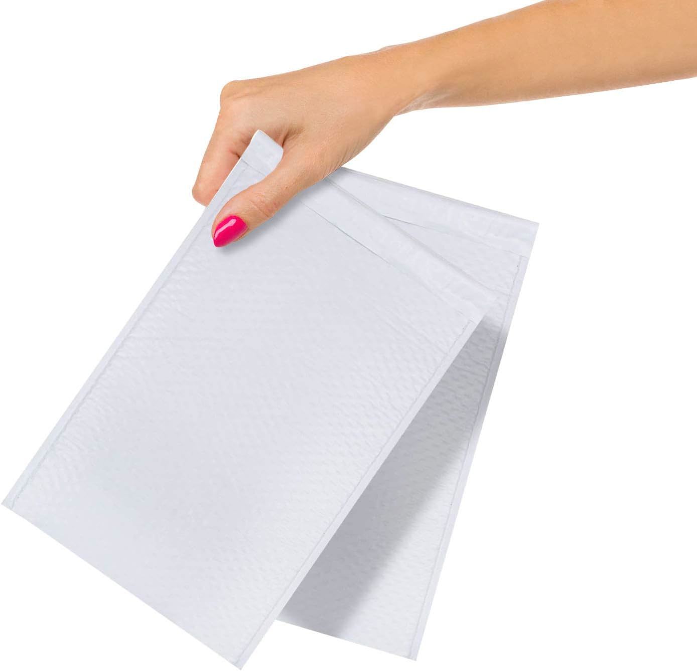 Poly Bubble Mailers Padded 4 x 8; White Padded Envelopes Waterproof 500 Pack; Peel and Seal Bubble Envelopes; Self Seal Padded Mailers for Shipping; Packing; and Mailing