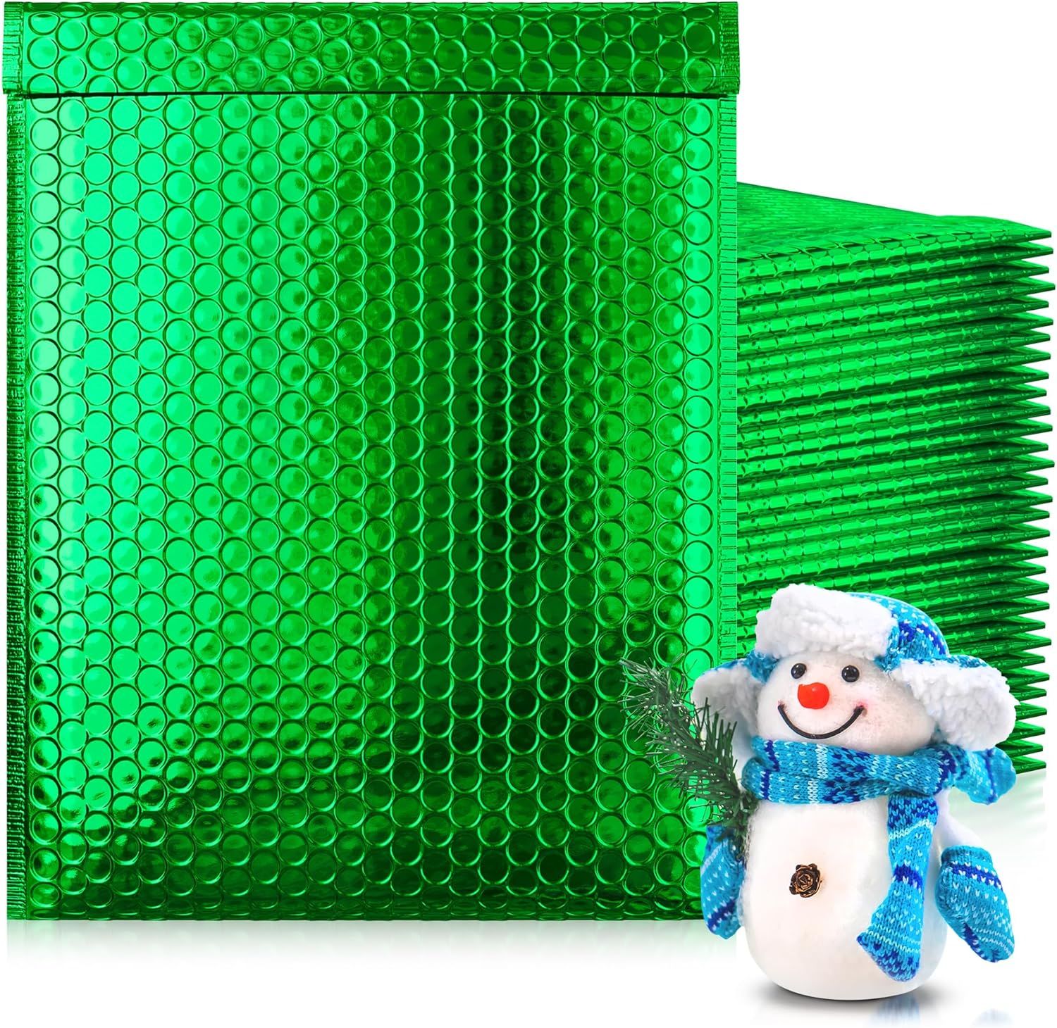 Green Metallic Bubble Mailers 9 x 11.5. Pack of 100 Poly Padded Envelopes. Medium Cushioned Mailing 9 x 11 1/2. Peel and Seal Bags for Packing; Shipping. Packaging for Small Business