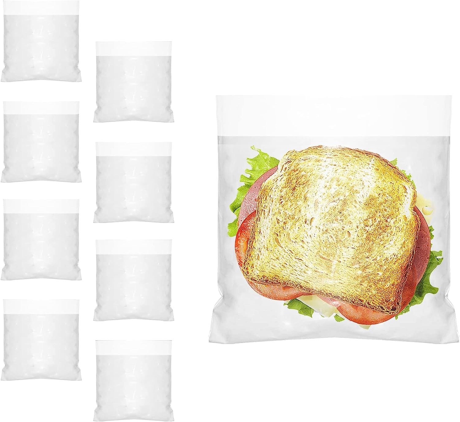 Flip and Fold Top Sandwich Bags 6.75 x 6.75; Polyethylene Clear Bags for Packaging Pack of 2000; Disposable Food Storage Bags 0.36 Mil; Fold Top Sandw