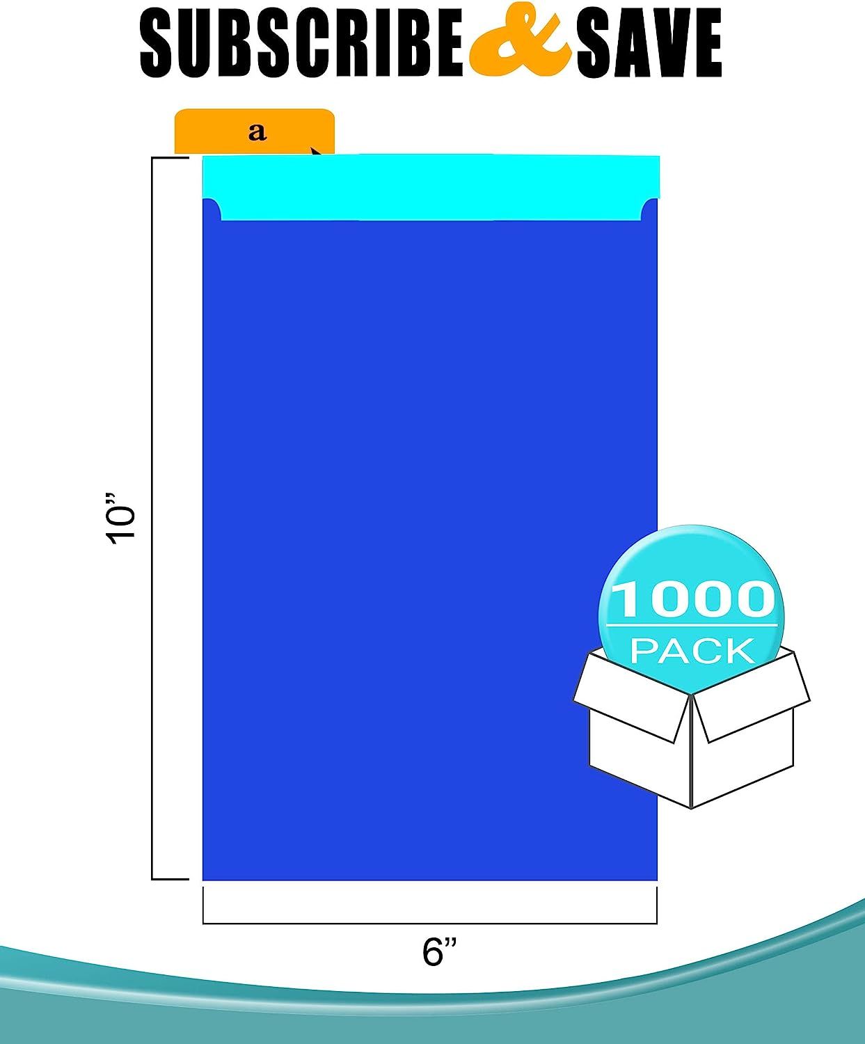 Pack of 1000 Tamper-Evident Specimen Bags; Blue 6 x 10. Printed Polyethylene Bags 6x10. Pull Tab Adhesive Closure 1.80 mil Thick. Removable Biohazard 