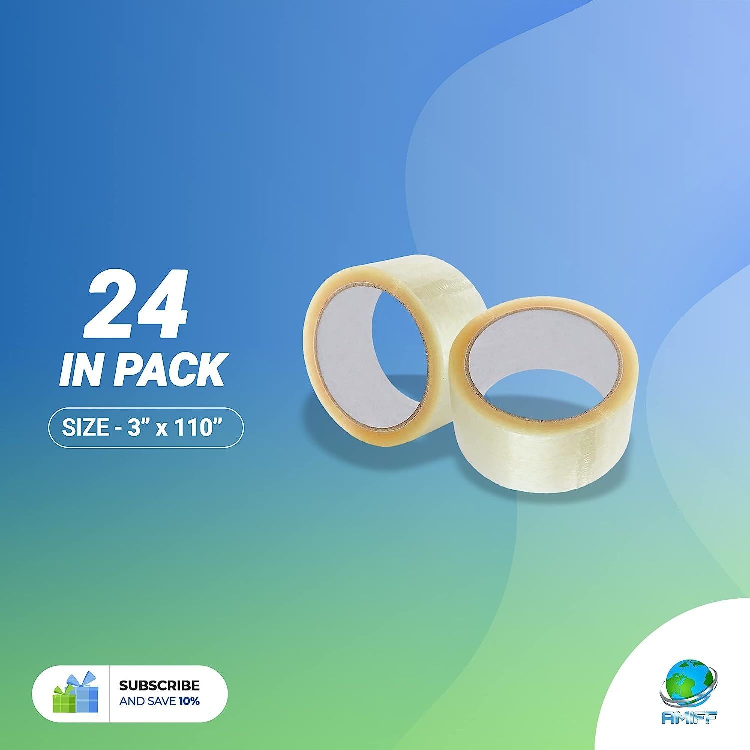 24 Pack 3" x 110 Clear 1.9 Mil Clear Hotmelt Adhesive - Sealing Tape. Packing Rolls for Packaging; Shipping Boxes. Household & Office Supply. Box Seal