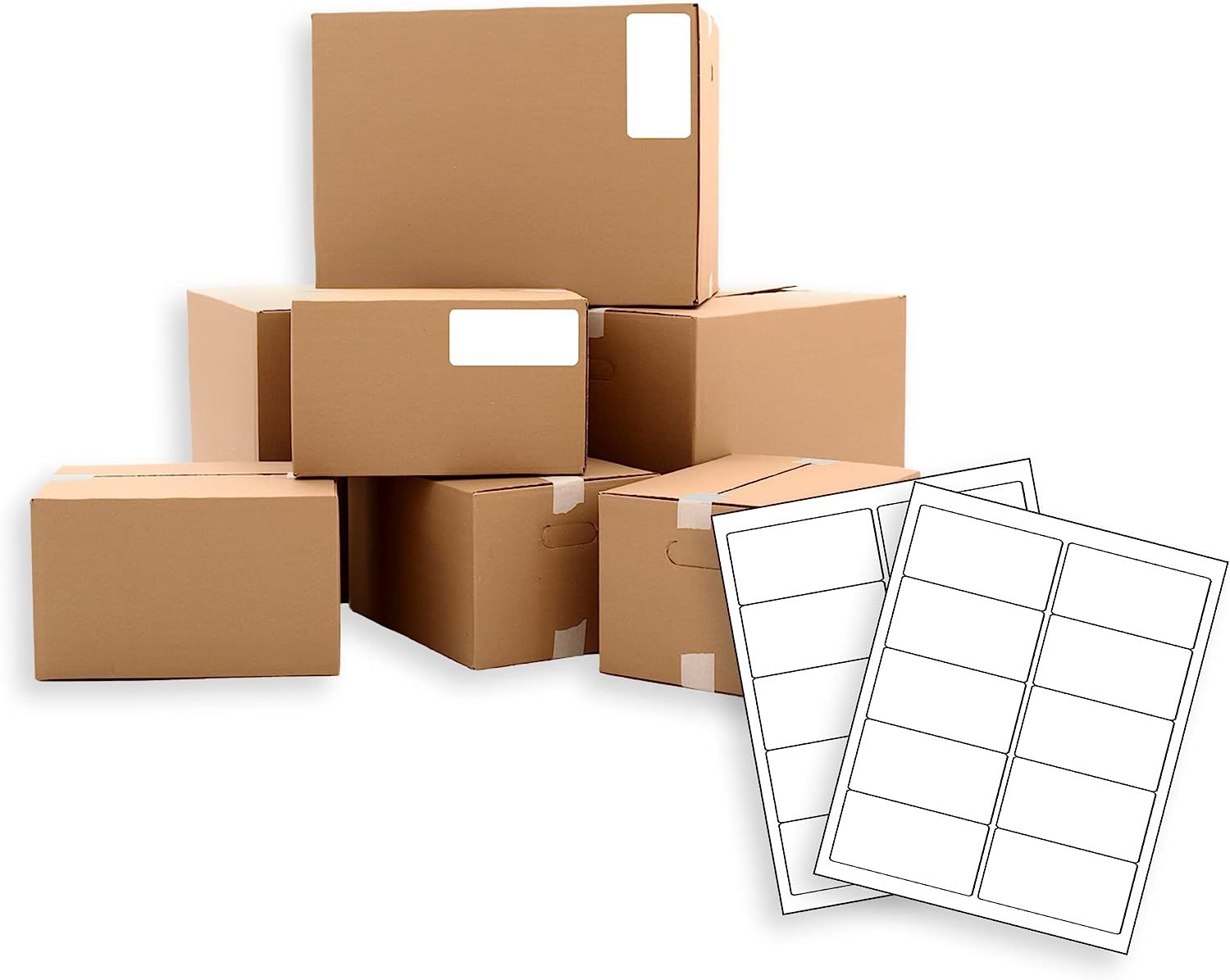 10000 Pack 4" x 2" - Laser Sheet Labels (10-Up). Adhesive Sticks for Shipping and mailing
