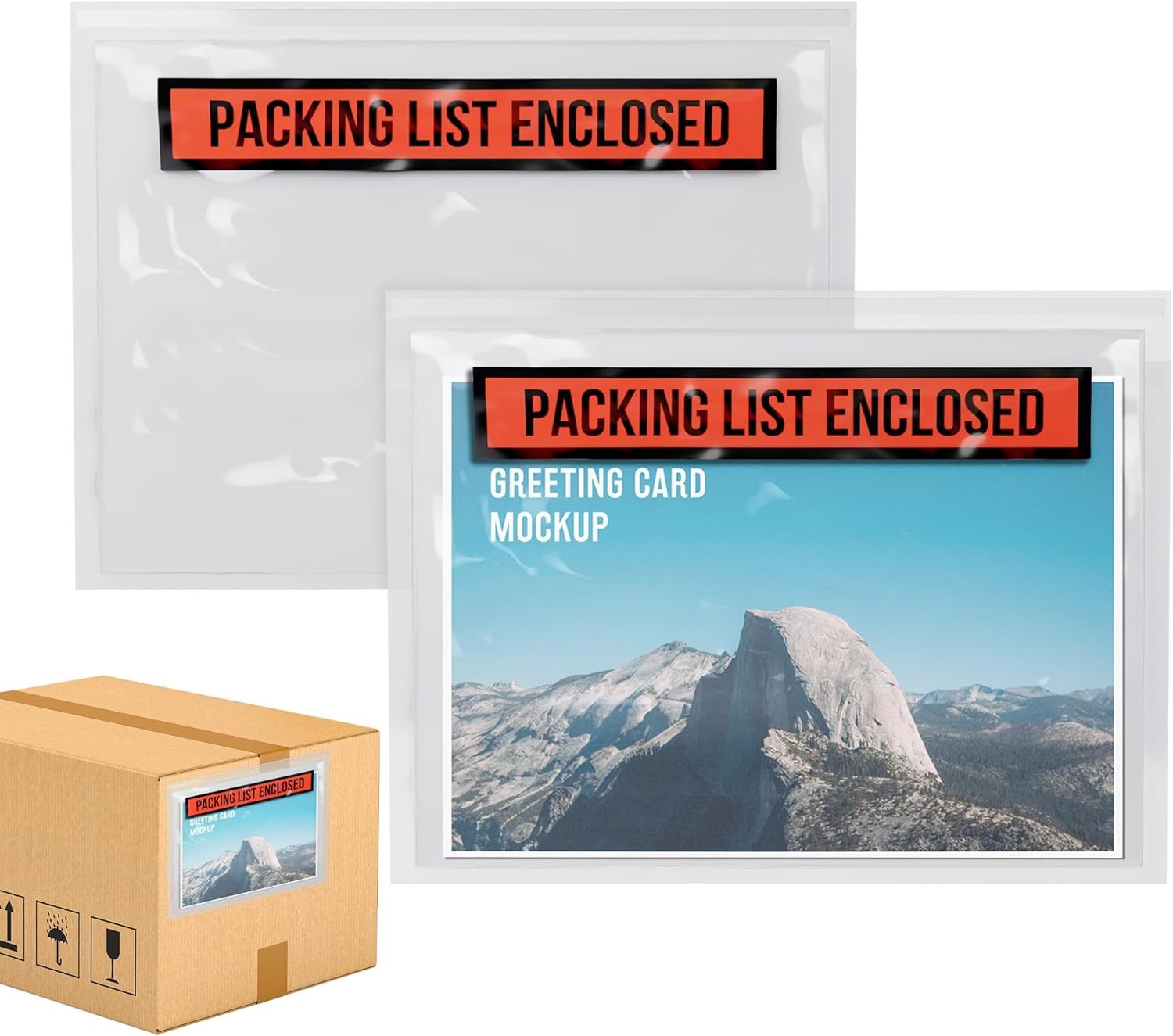 Packing List Envelopes 7 x 5 Packing List Enclosed 7x5 Pack of 1000 Adhesive Pouches for Invoice Packing Slip. 2 Mil Clear Plastic Bags. Red Panel. Back Side Document Loading; Packaging.