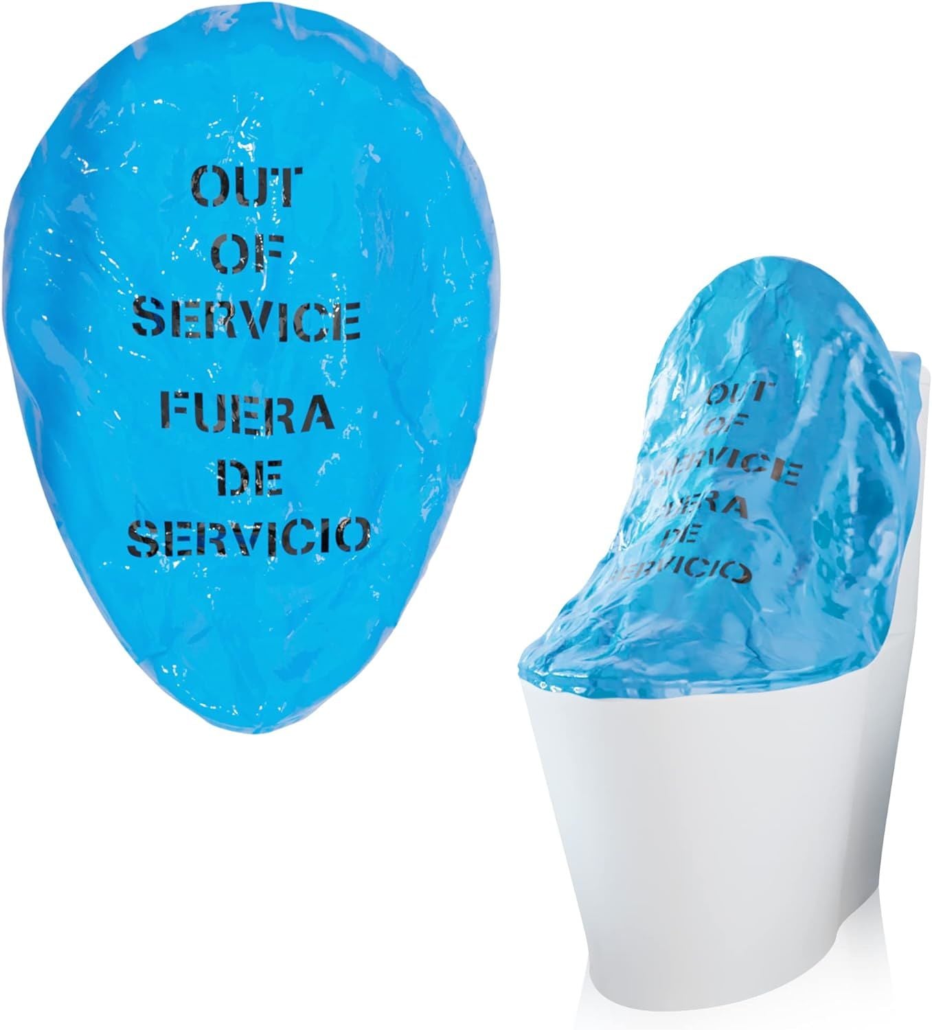 Pack of 100 Polypropylene Blue Out of Service Covers 36". PP+PE Multipurpose Highly Visible Covers for Kitchen Equipment; Commodes; Drinking Fountains