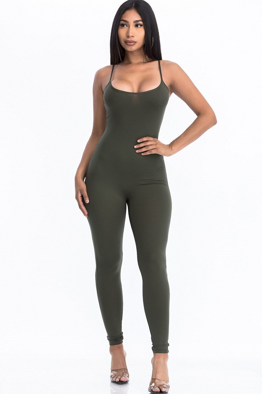 WARM OPEN BACK BODYCON JUMPSUIT