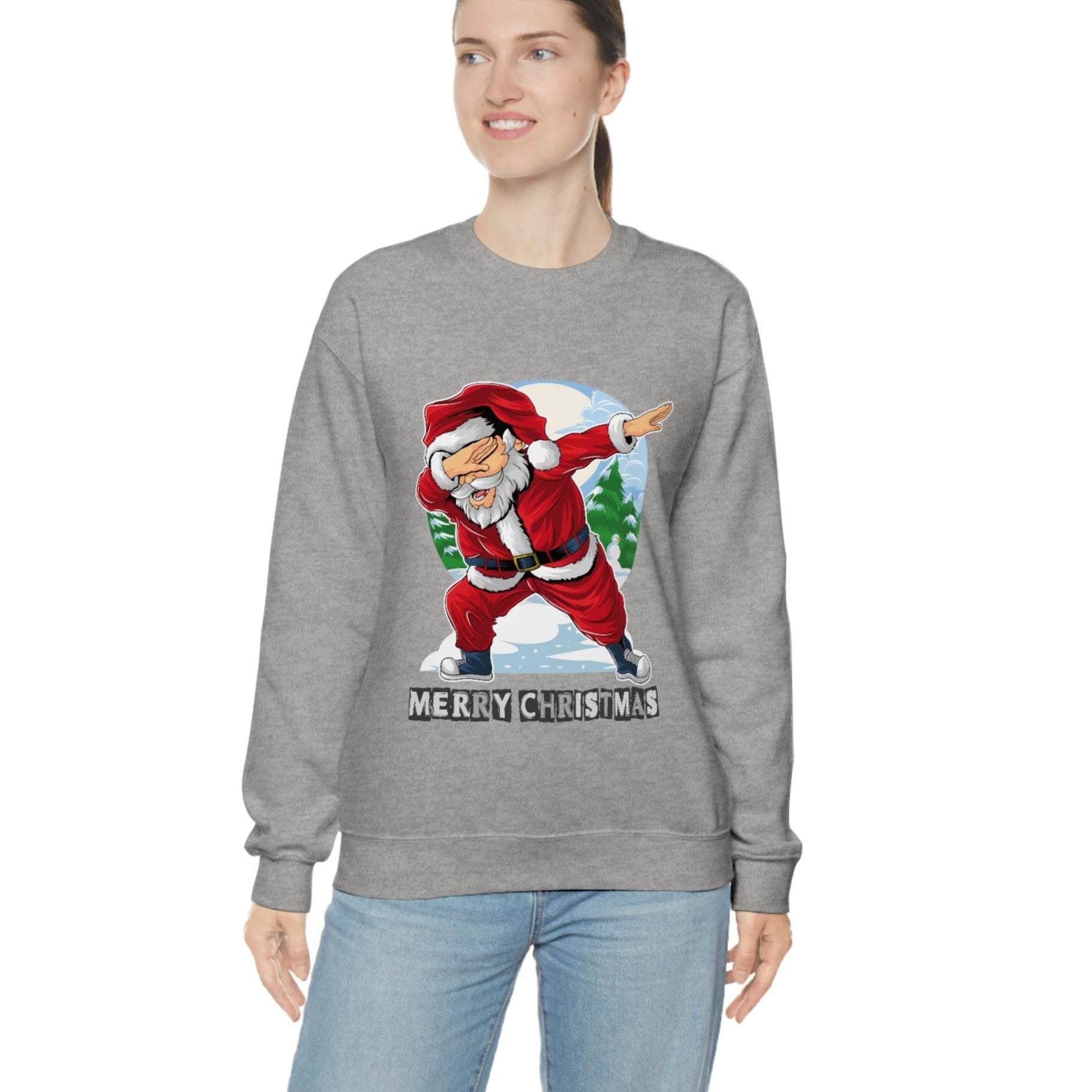 Womens Dabbing Santa Crewneck Sweatshirt