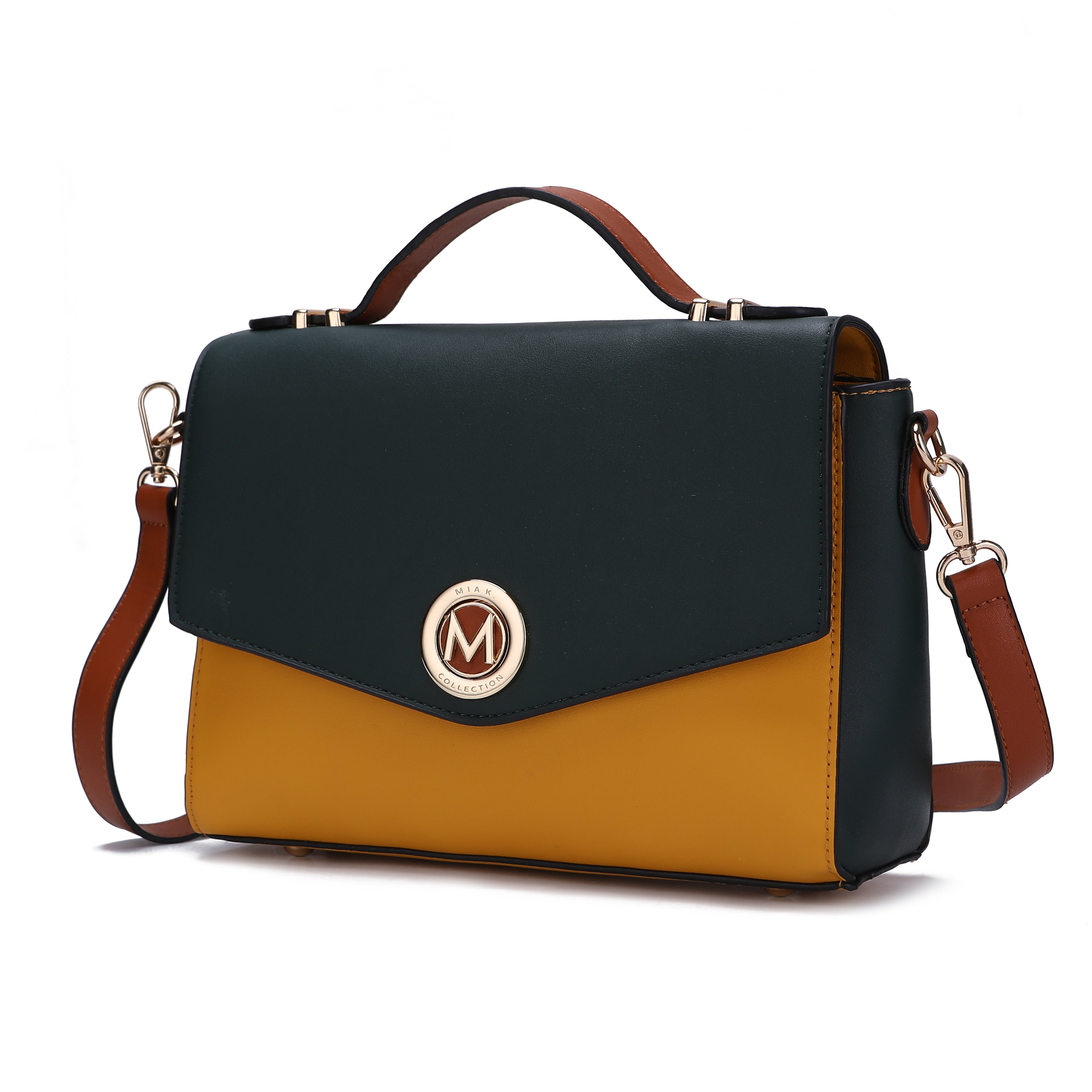 MKF Collection Zayla Color Block Vegan Leather Women Shoulder Handbag by Mia k