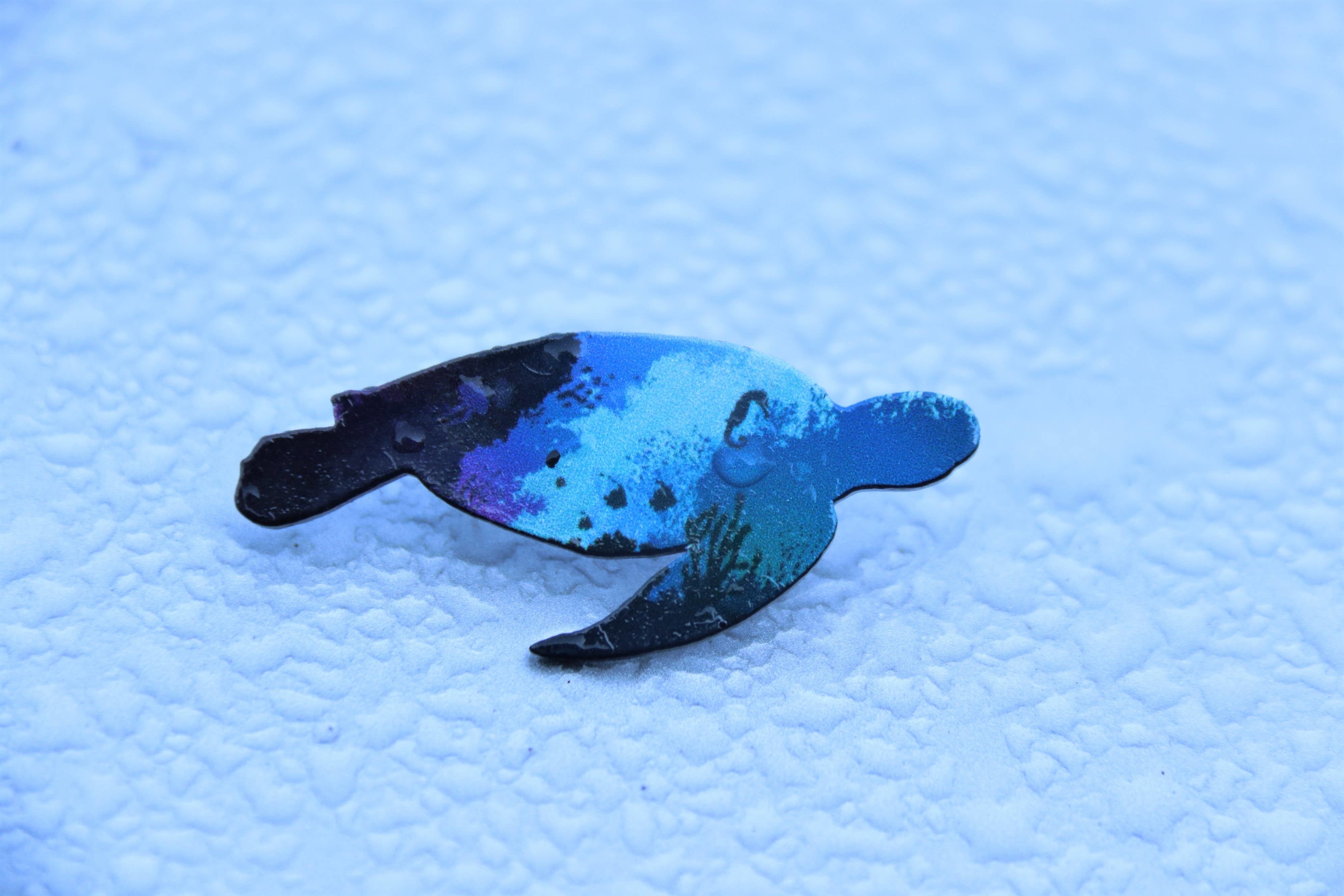 Ocean Sea Turtle Enamel Pin - Marine Life; Nautical Pins