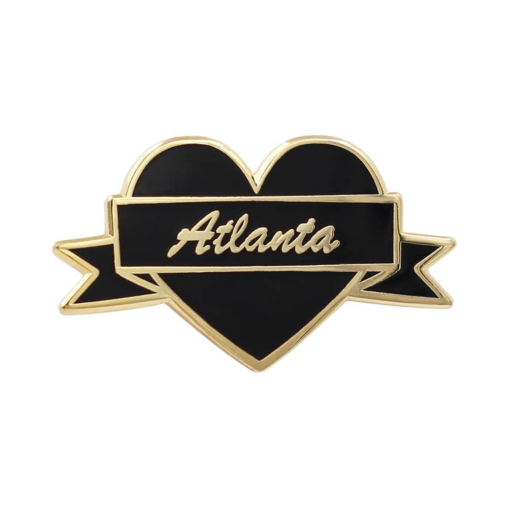 I Heart Atlanta – Black & Gold City Pin