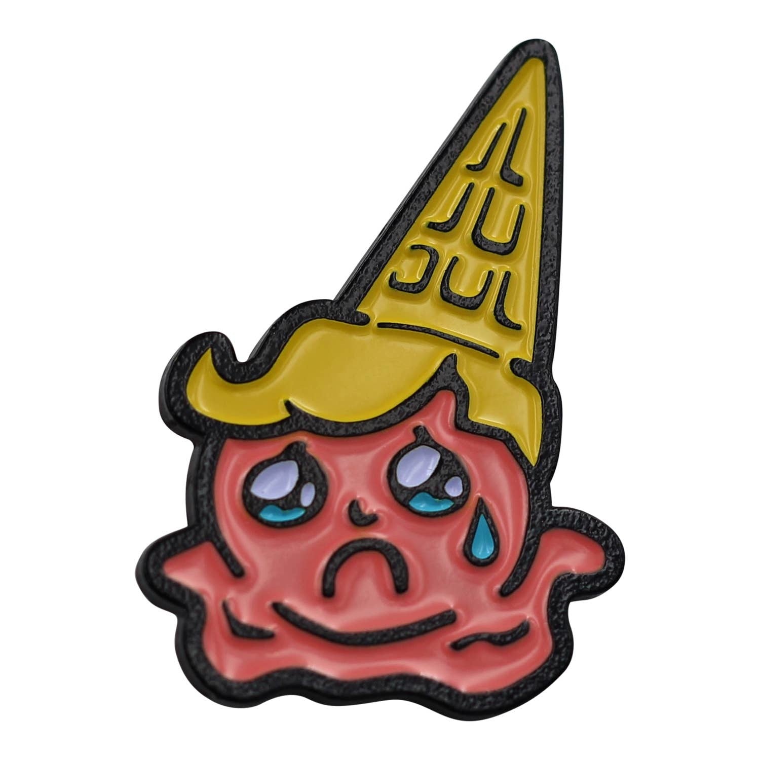 Sad Adorable Crying Ice Cream Cone Enamel Lapel Pin