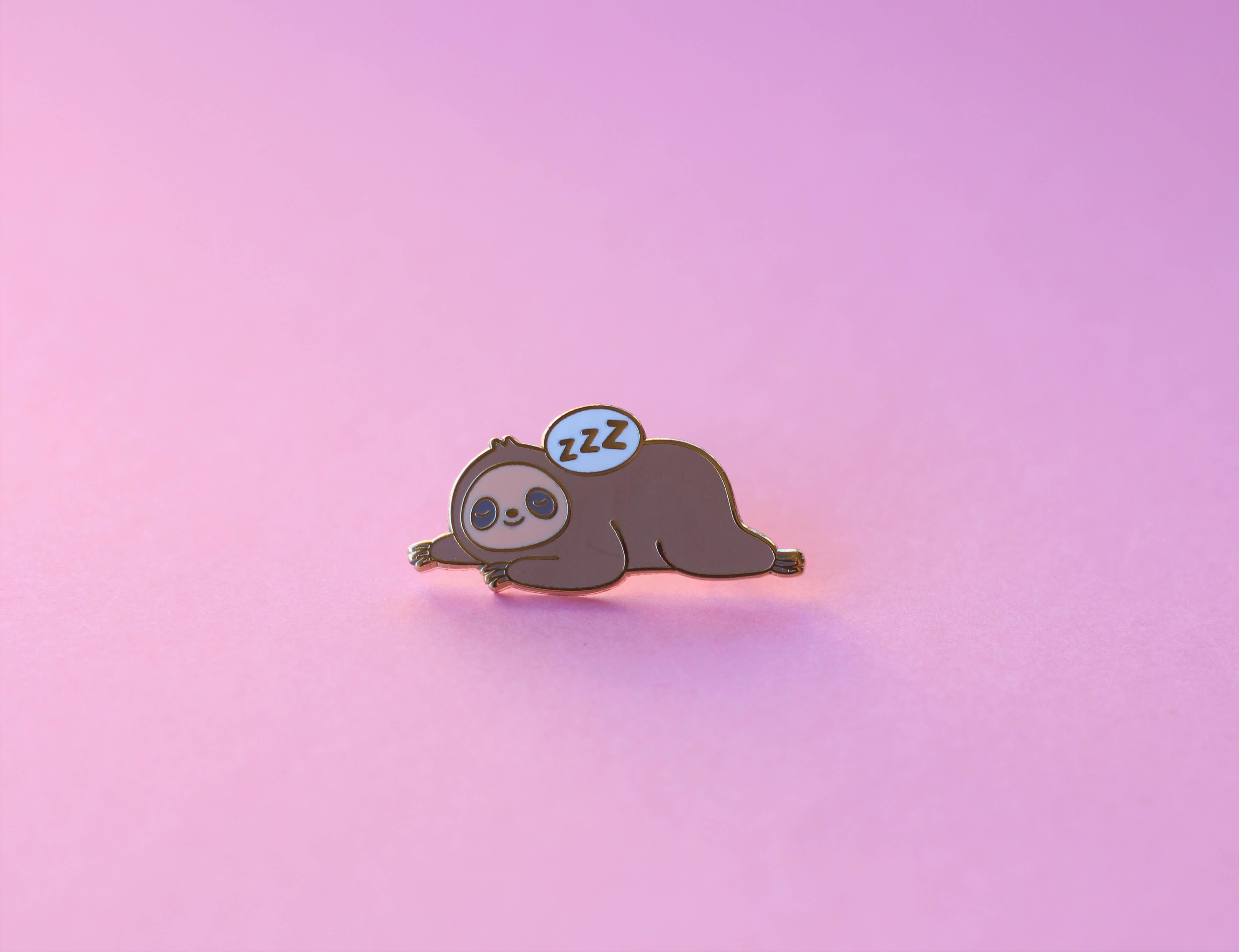 Sleepy Sloth Enamel Pin