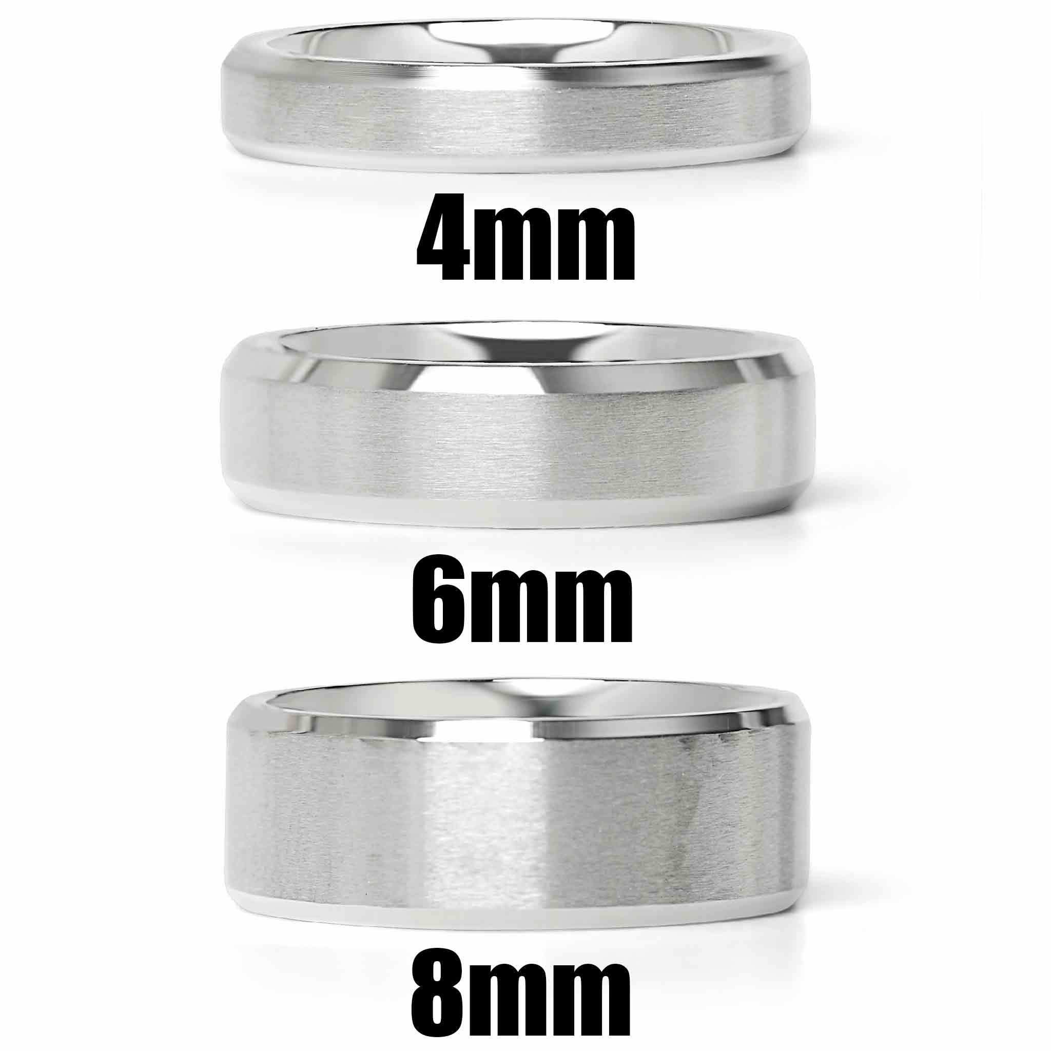 Brushed Beveled Edge Stainless Steel Blank Ring / CFR9003