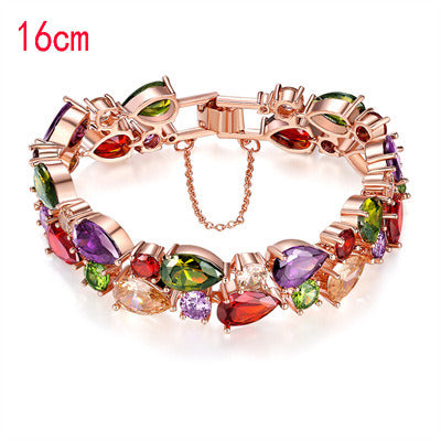 Mona Lisa Multicolor Cubic Zircon Bracelets Bangles Luxury Wedding Bracelets for Women Crystal Jewelry